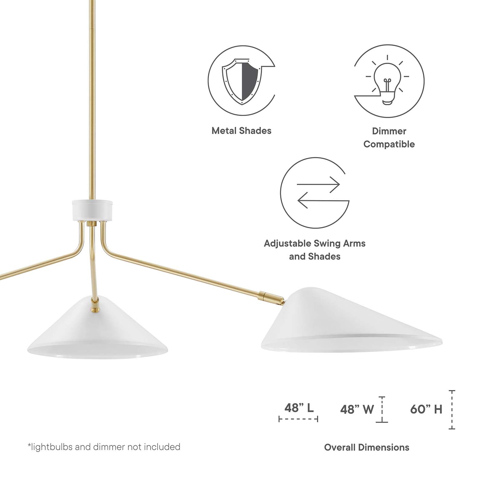 Modway Journey 3-Light 14" Arm Pendant | Pendant Lamps | Modishstore-14