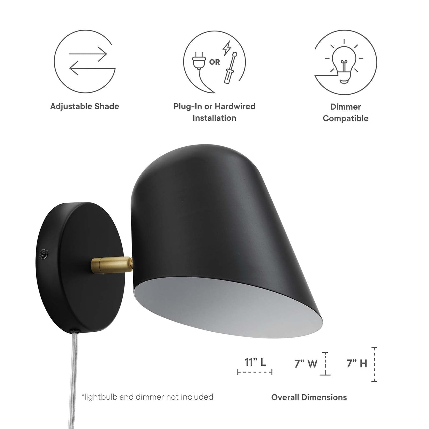 Modway Briana Swivel Wall Sconce | Wall Lamps | 