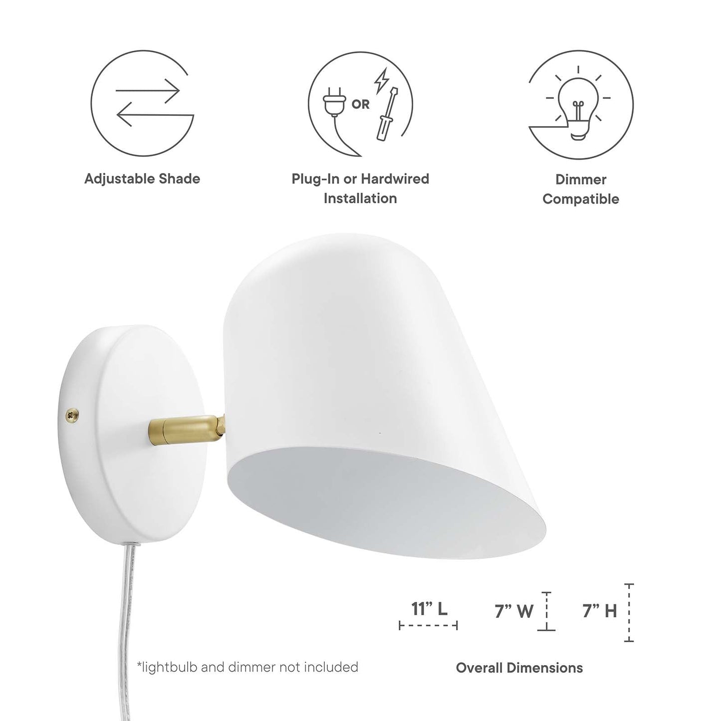 Modway Briana Swivel Wall Sconce | Wall Lamps | 