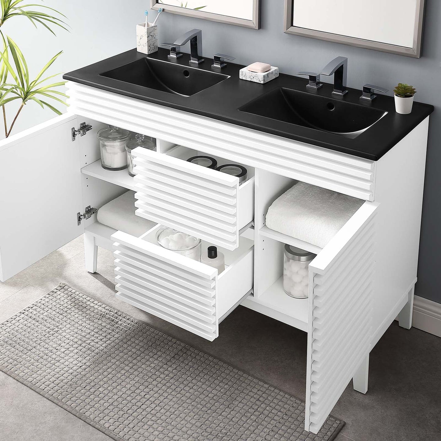 Modway Render 48" Double Sink Bathroom Vanity | Bathroom Accessories | Modishstore-44