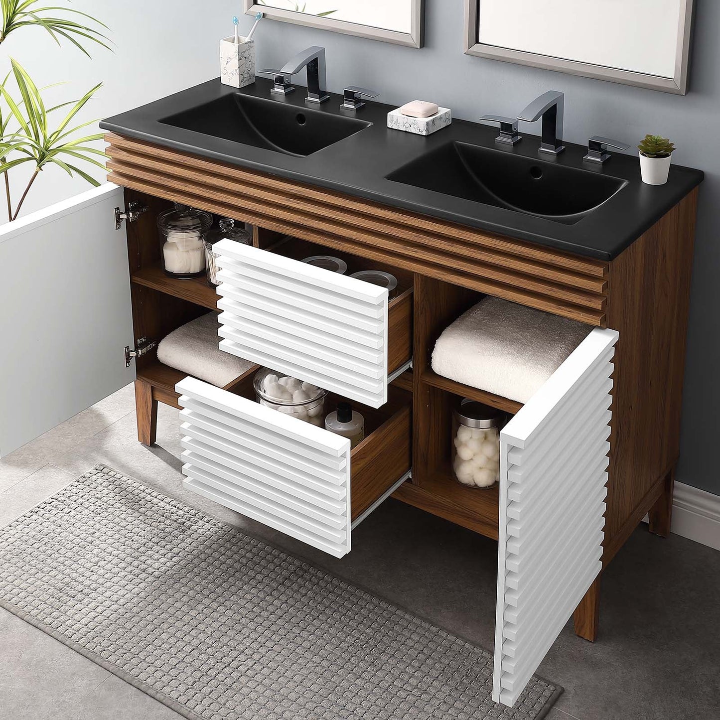Modway Render 48" Double Sink Bathroom Vanity | Bathroom Accessories | Modishstore-55