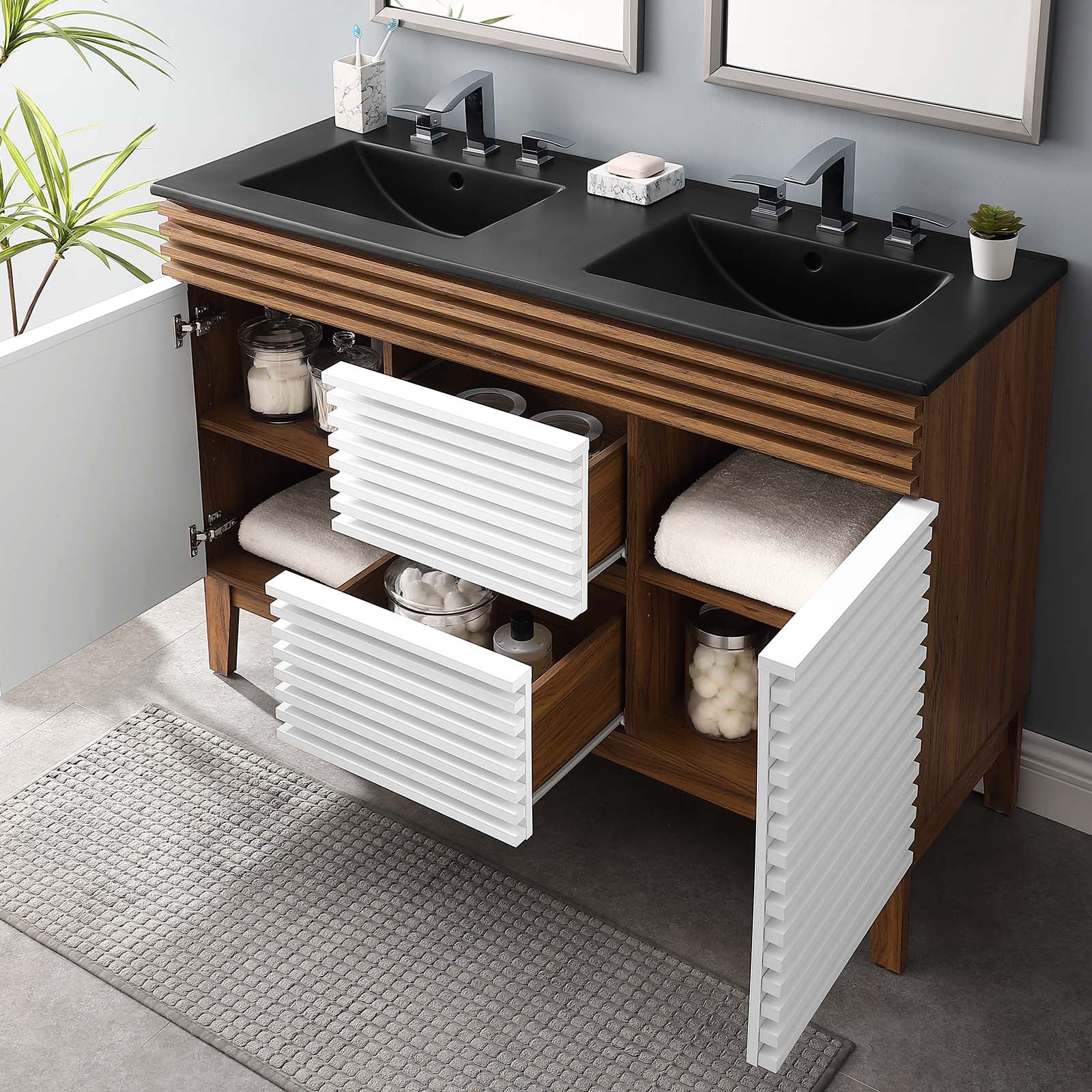 Modway Render 48" Double Sink Bathroom Vanity | Bathroom Accessories | Modishstore-55