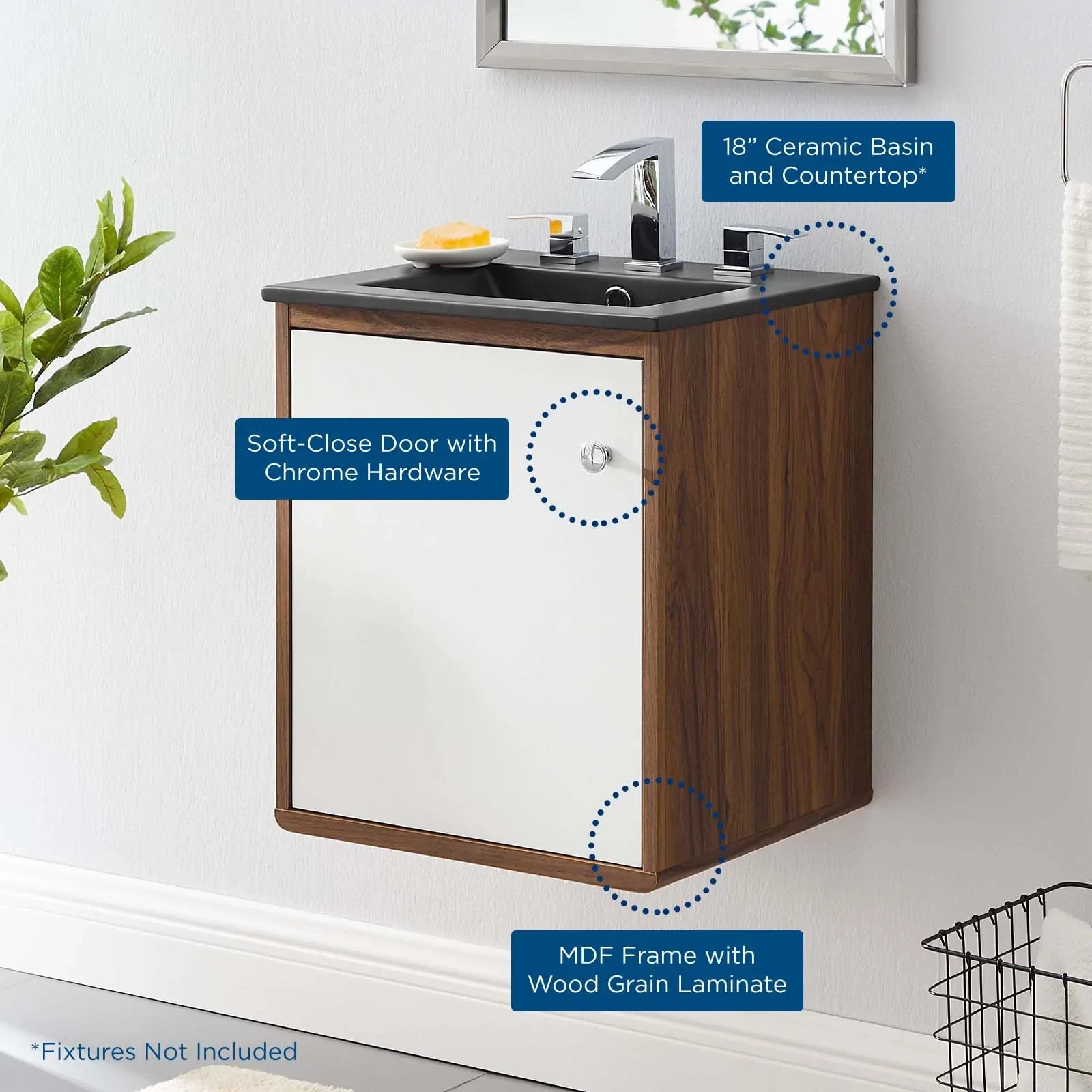 Modway Transmit 18" Wall-Mount Bathroom Vanity | Bathroom Accessories | Modishstore-7