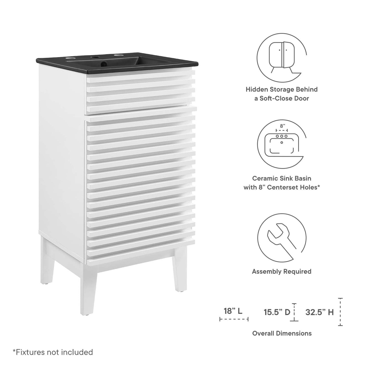Modway Render 18" Bathroom Vanity | Bathroom Accessories | Modishstore-43