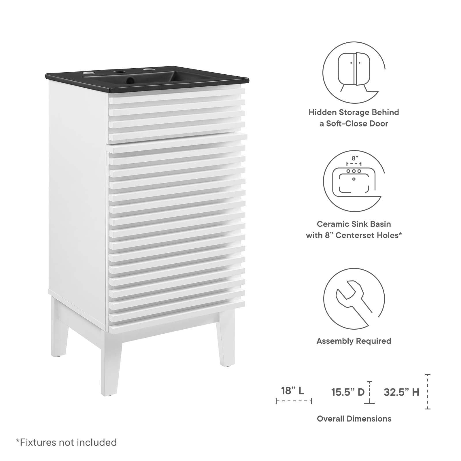 Modway Render 18" Bathroom Vanity | Bathroom Accessories | Modishstore-43