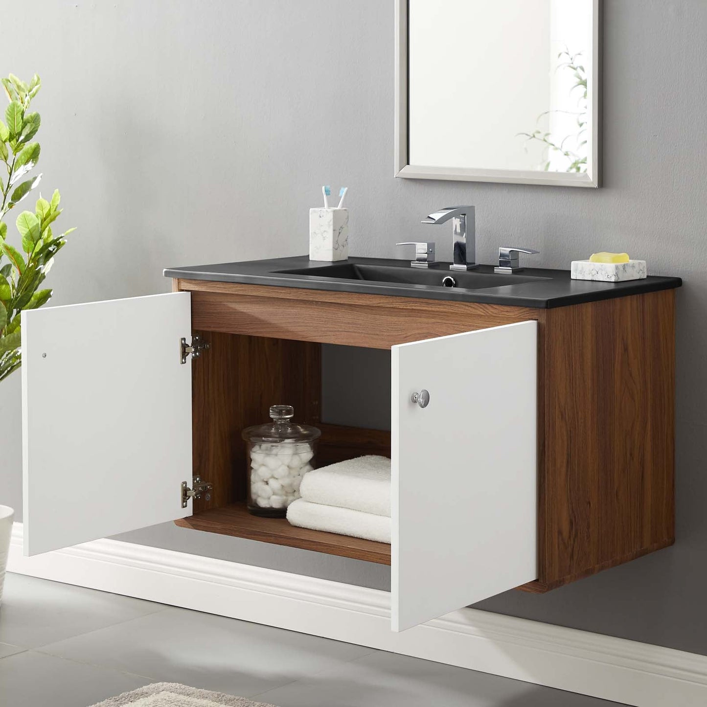 Modway Transmit 36" Wall-Mount Bathroom Vanity | Bathroom Accessories | Modishstore