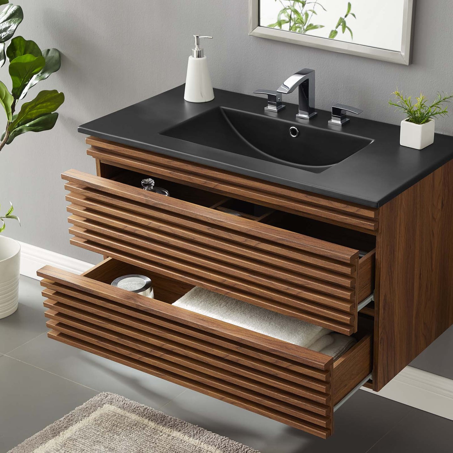Modway Render 36" Wall-Mount Bathroom Vanity | Bathroom Accessories | Modishstore