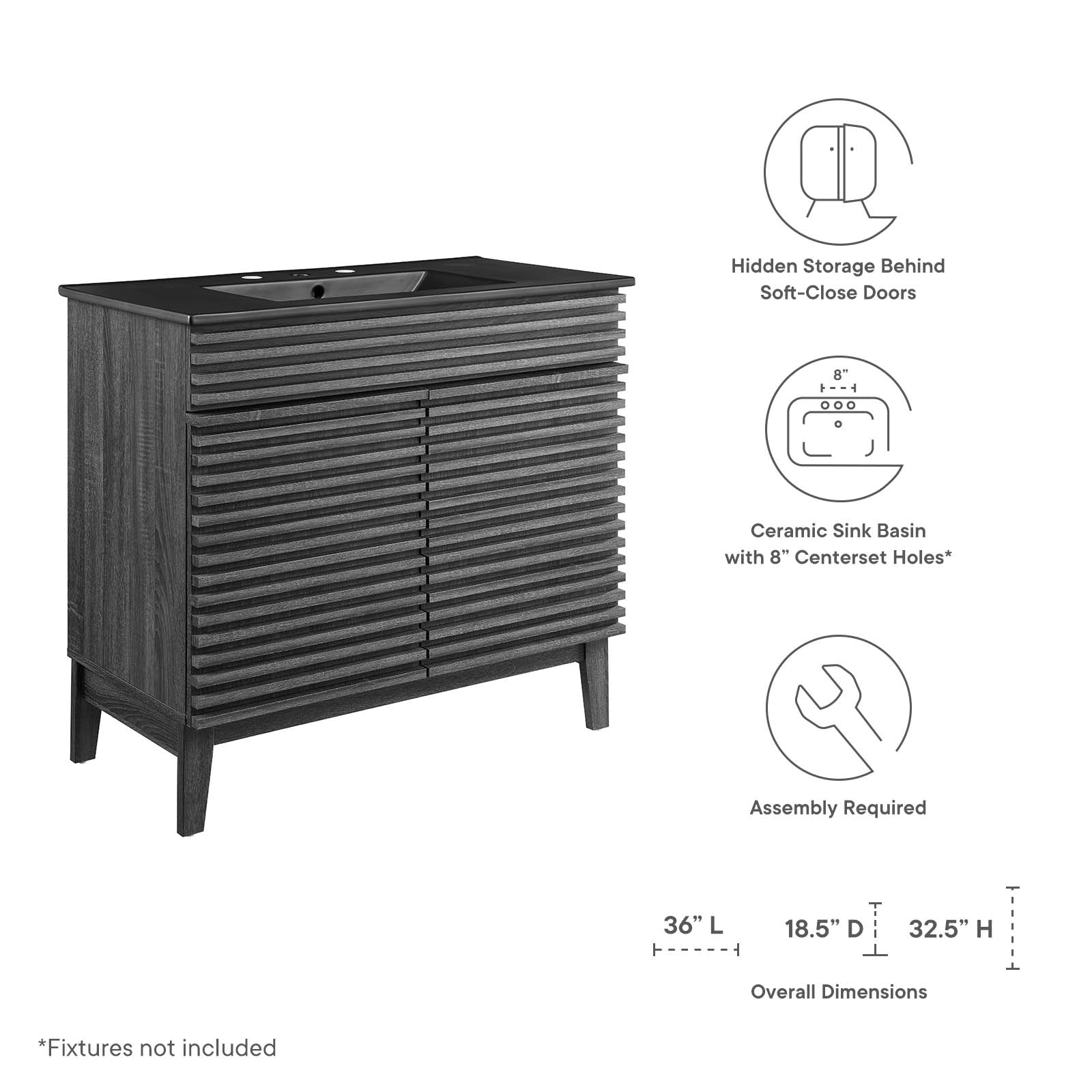 Modway Render 36" Bathroom Vanity | Bathroom Accessories | Modishstore-17