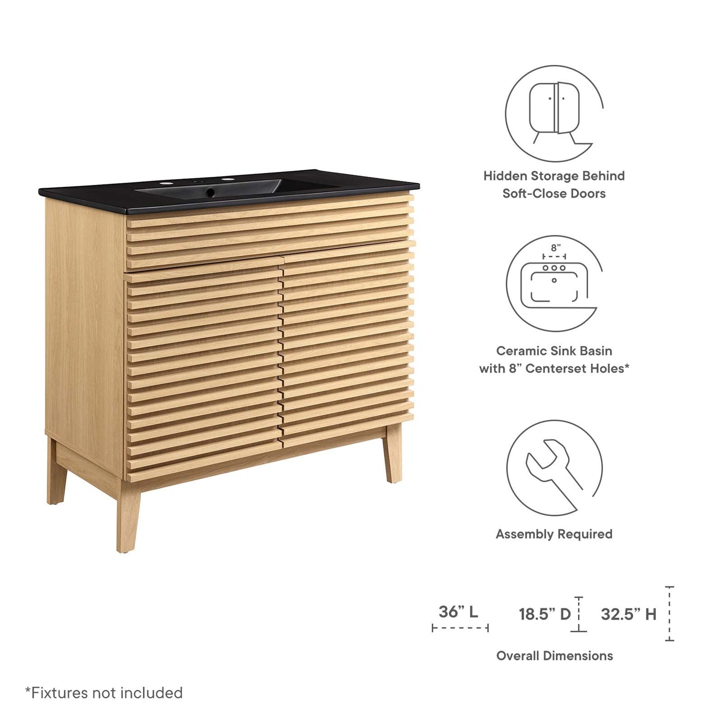 Modway Render 36" Bathroom Vanity | Bathroom Accessories | Modishstore-35