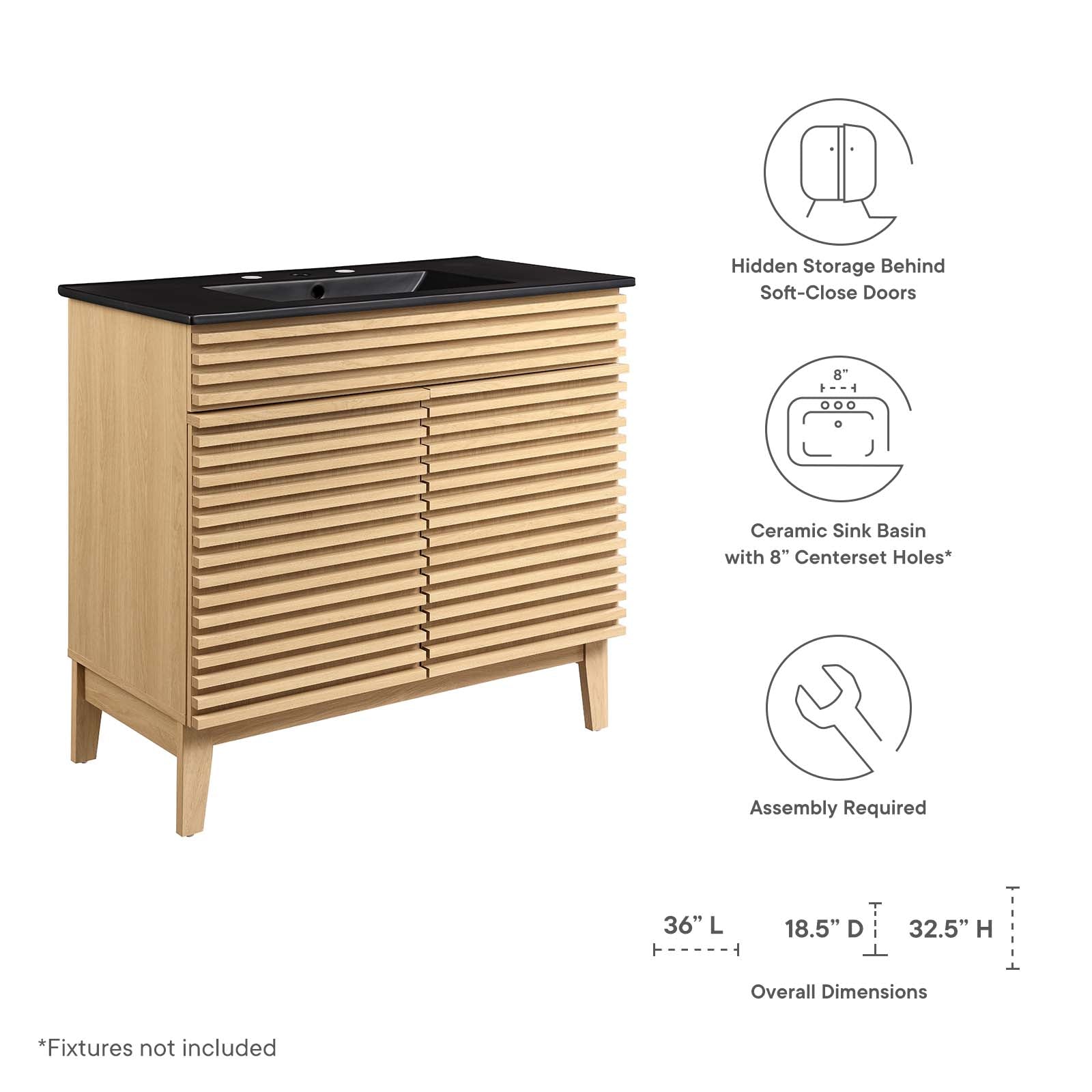 Modway Render 36" Bathroom Vanity | Bathroom Accessories | Modishstore-35