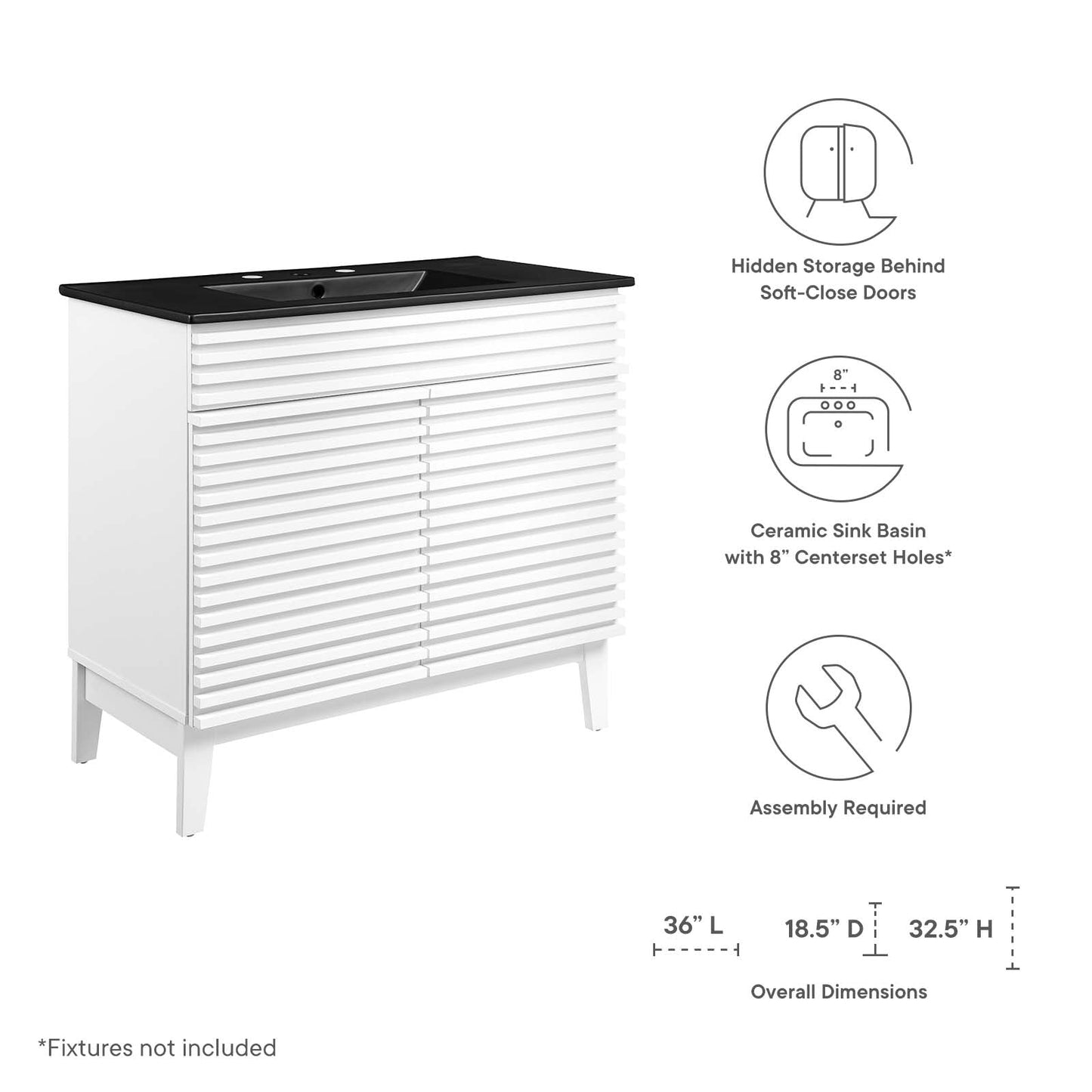 Modway Render 36" Bathroom Vanity | Bathroom Accessories | Modishstore-44