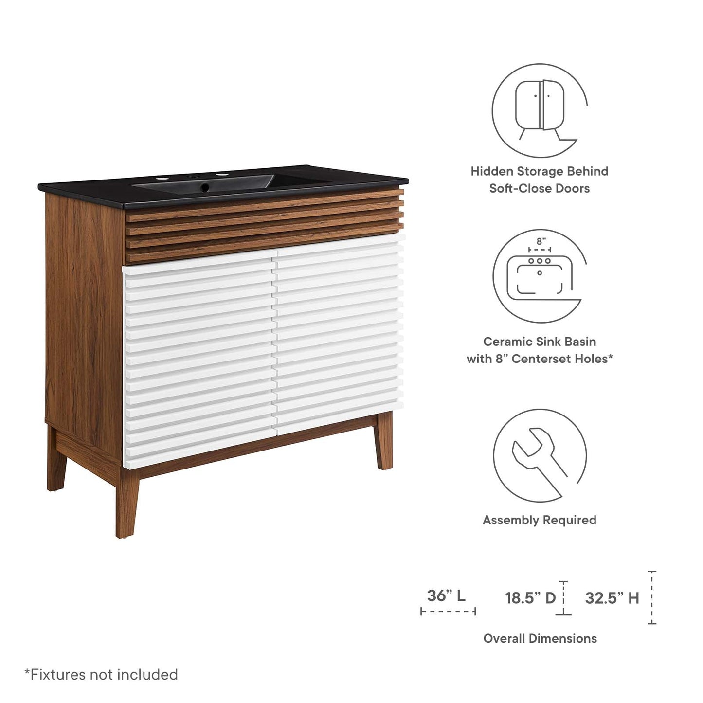 Modway Render 36" Bathroom Vanity | Bathroom Accessories | Modishstore-53