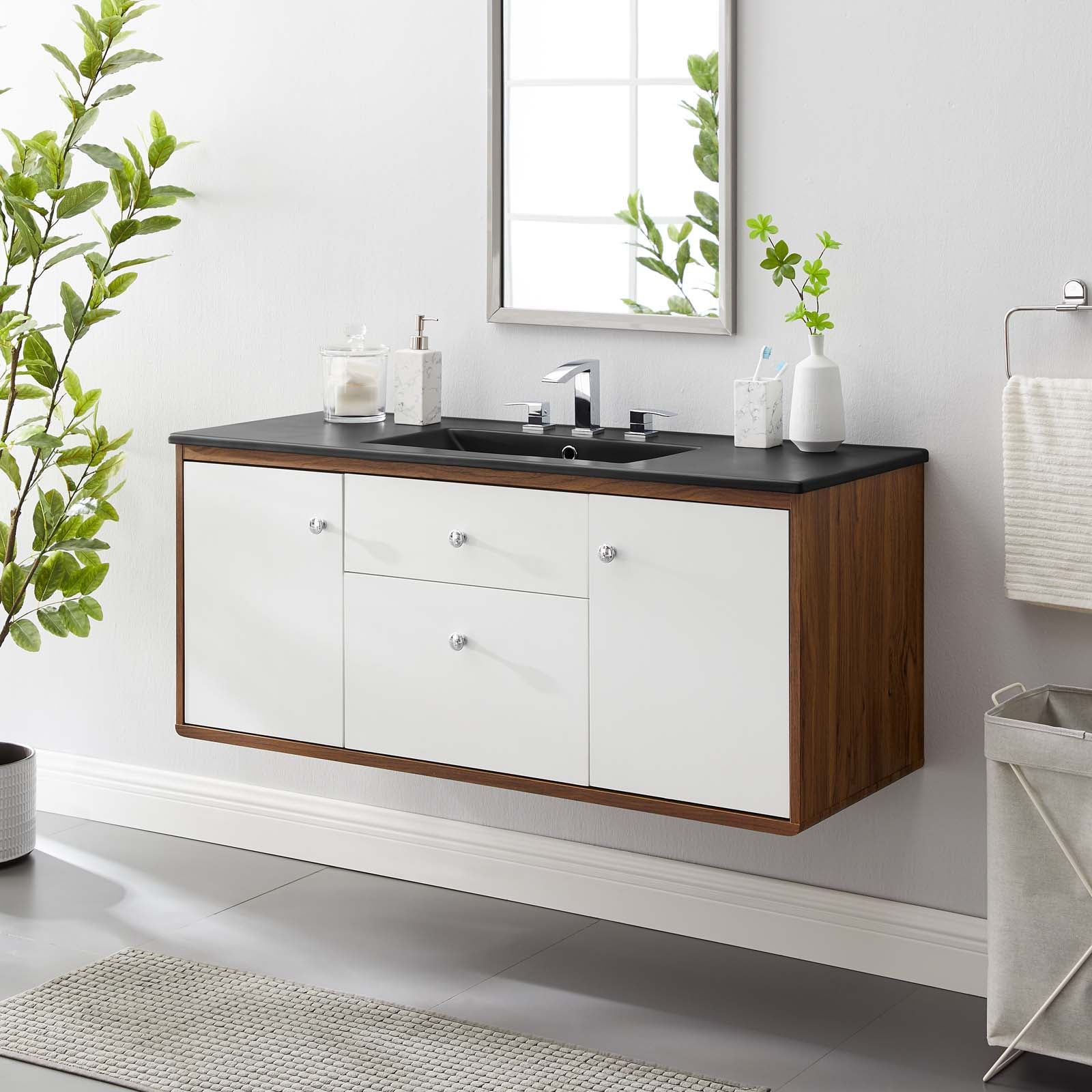 Modway Transmit 48" Wall-Mount Bathroom Vanity | Bathroom Accessories | Modishstore