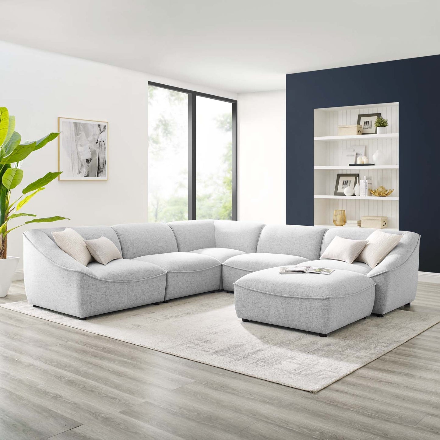 Modway Comprise 6-Piece Sectional Sofa | Outdoor Sofas, Loveseats & Sectionals | -17