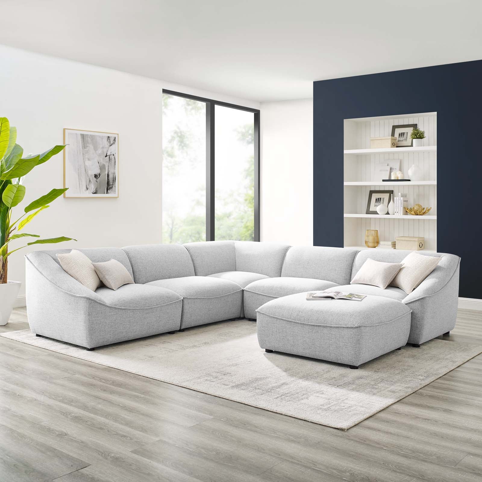 Modway Comprise 6-Piece Sectional Sofa | Outdoor Sofas, Loveseats & Sectionals | -17