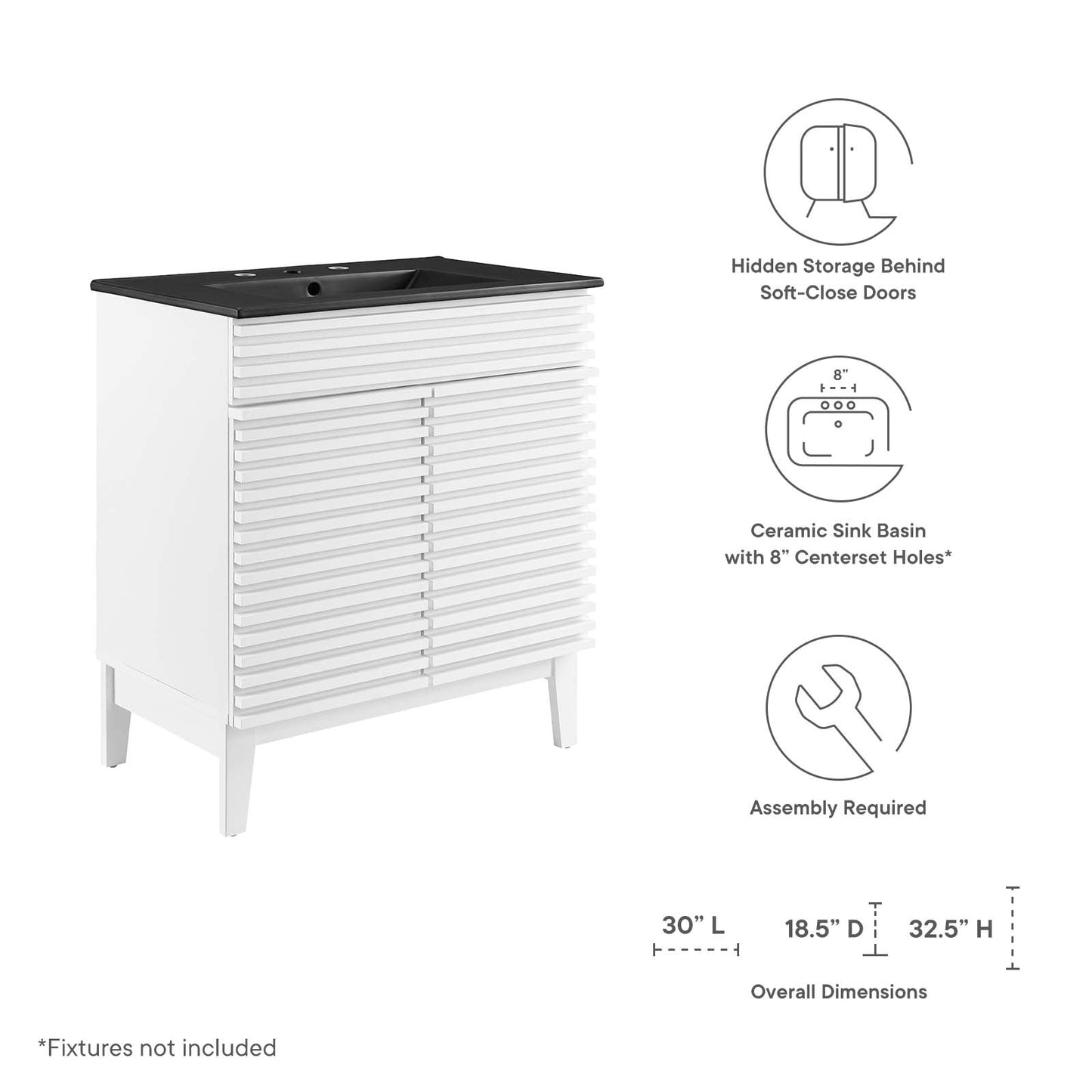 Modway Render 30" Bathroom Vanity | Bathroom Accessories | Modishstore-32