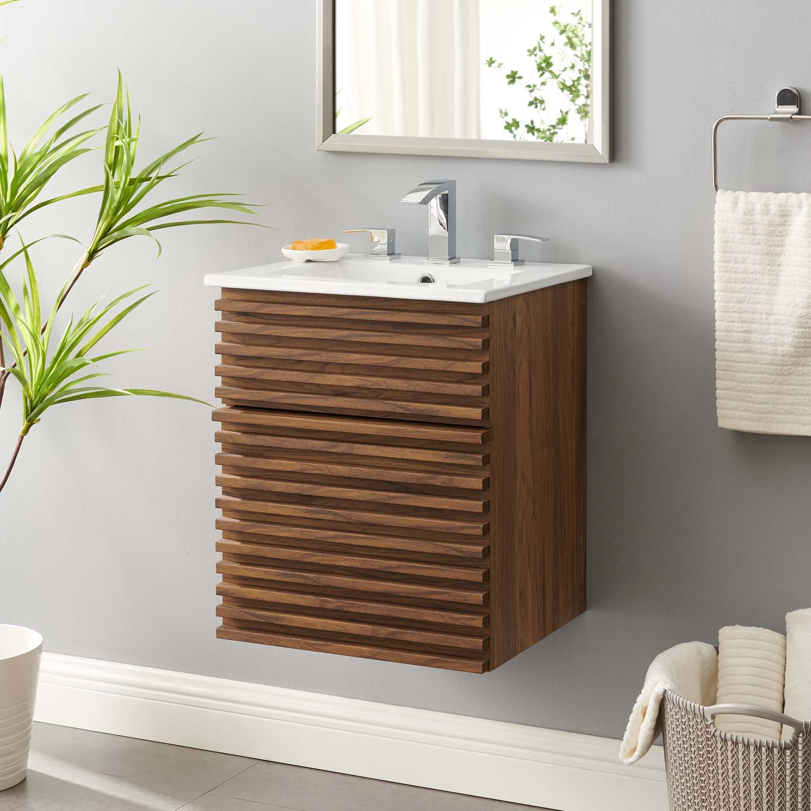 Modway Render 18" Wall-Mount Bathroom Vanity | Bathroom Accessories | Modishstore