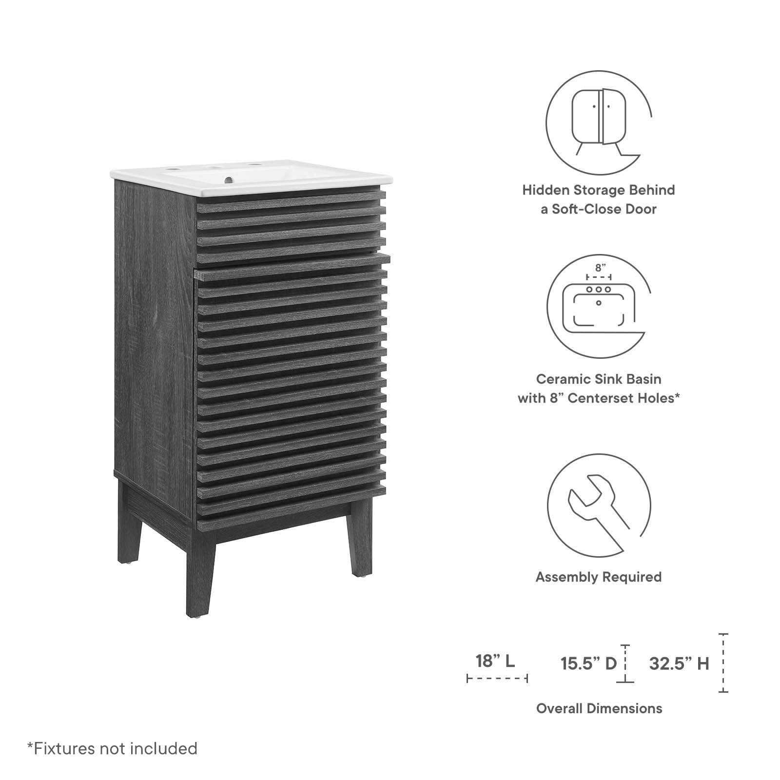 Modway Render 18" Bathroom Vanity Cabinet | Bathroom Accessories | Modishstore-15