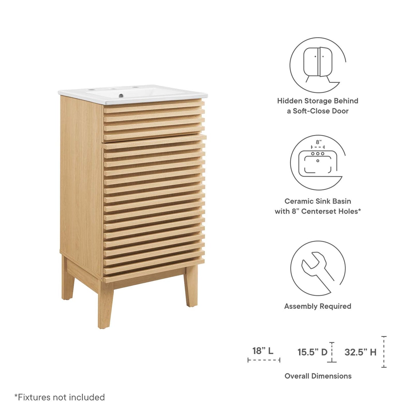 Modway Render 18" Bathroom Vanity Cabinet | Bathroom Accessories | Modishstore-33