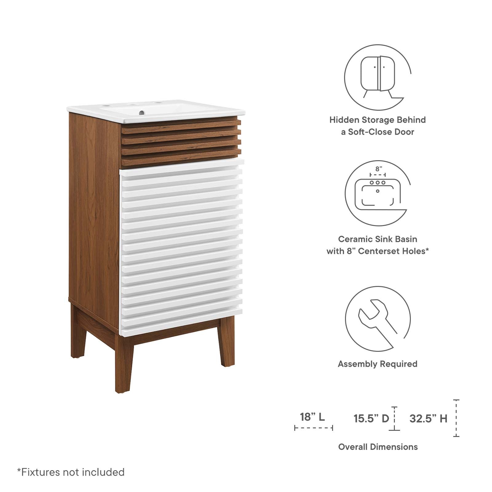 Modway Render 18" Bathroom Vanity Cabinet | Bathroom Accessories | Modishstore-42