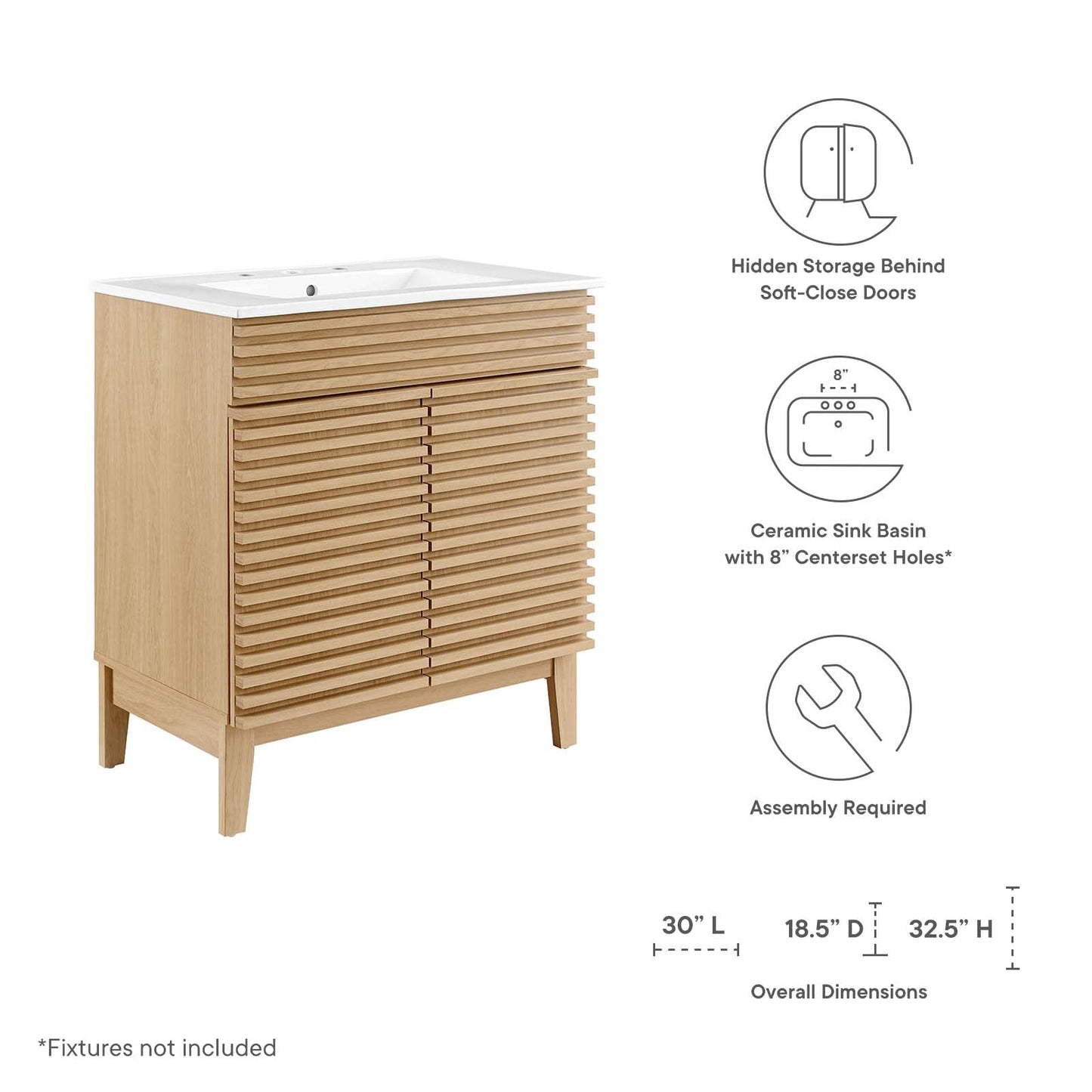 Modway Render 30" Bathroom Vanity Cabinet | Bathroom Accessories | Modishstore-22