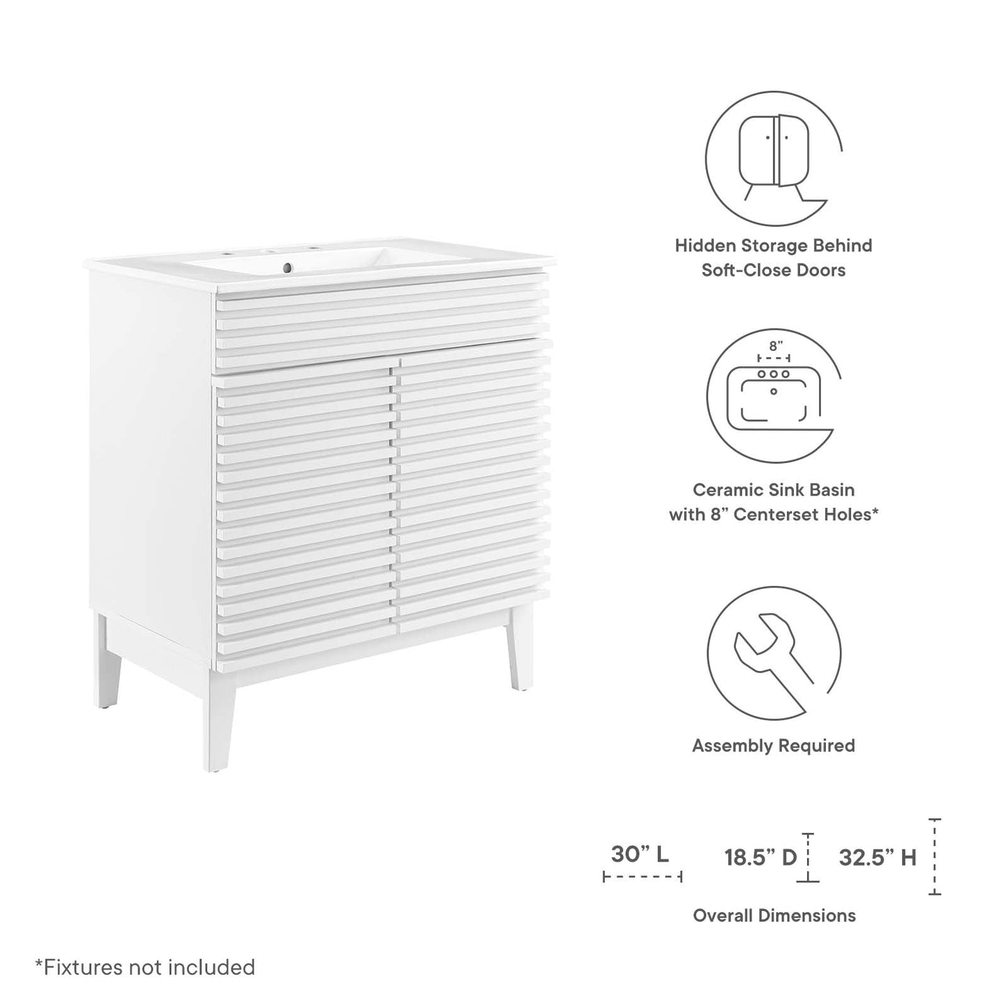 Modway Render 30" Bathroom Vanity Cabinet | Bathroom Accessories | Modishstore-40