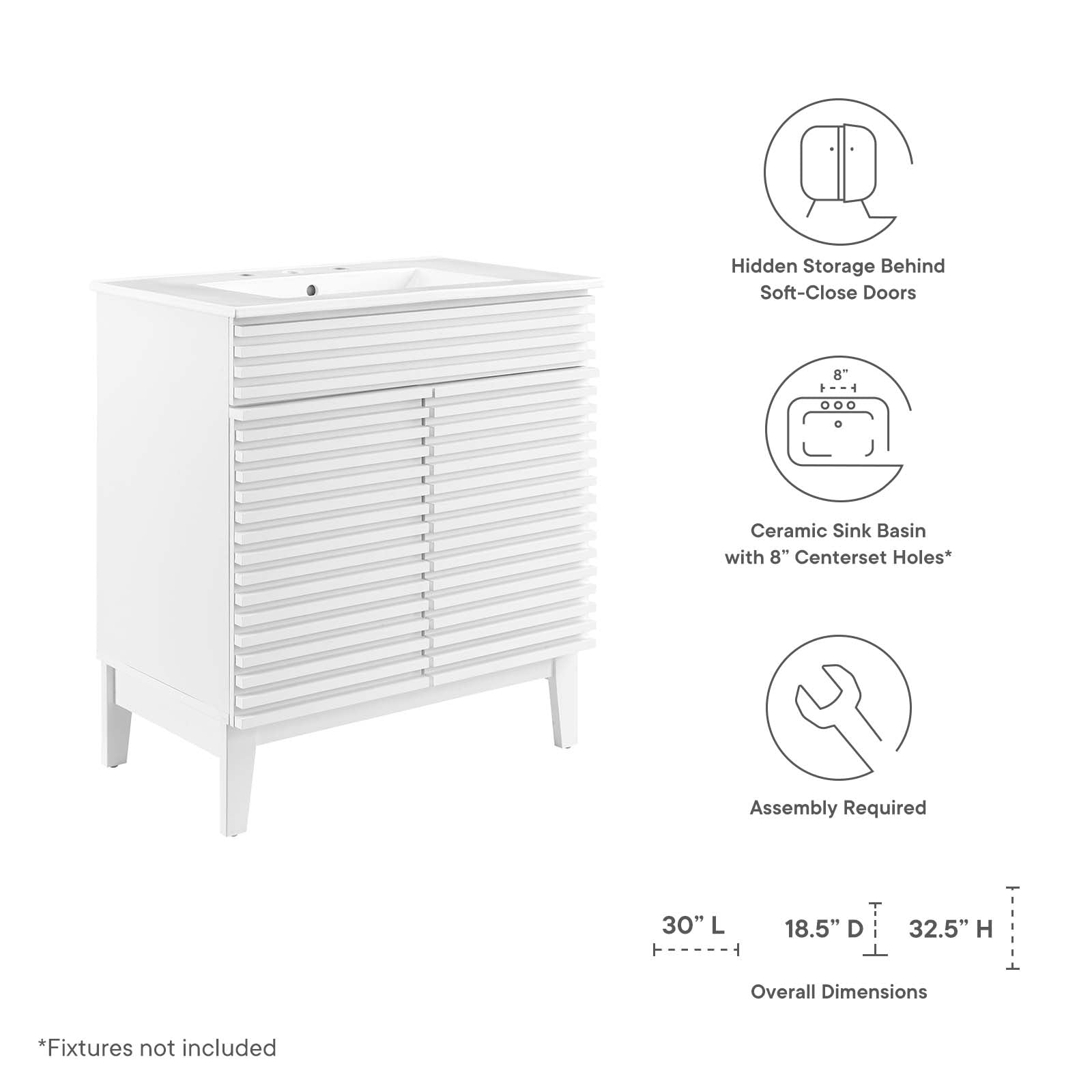 Modway Render 30" Bathroom Vanity Cabinet | Bathroom Accessories | Modishstore-40