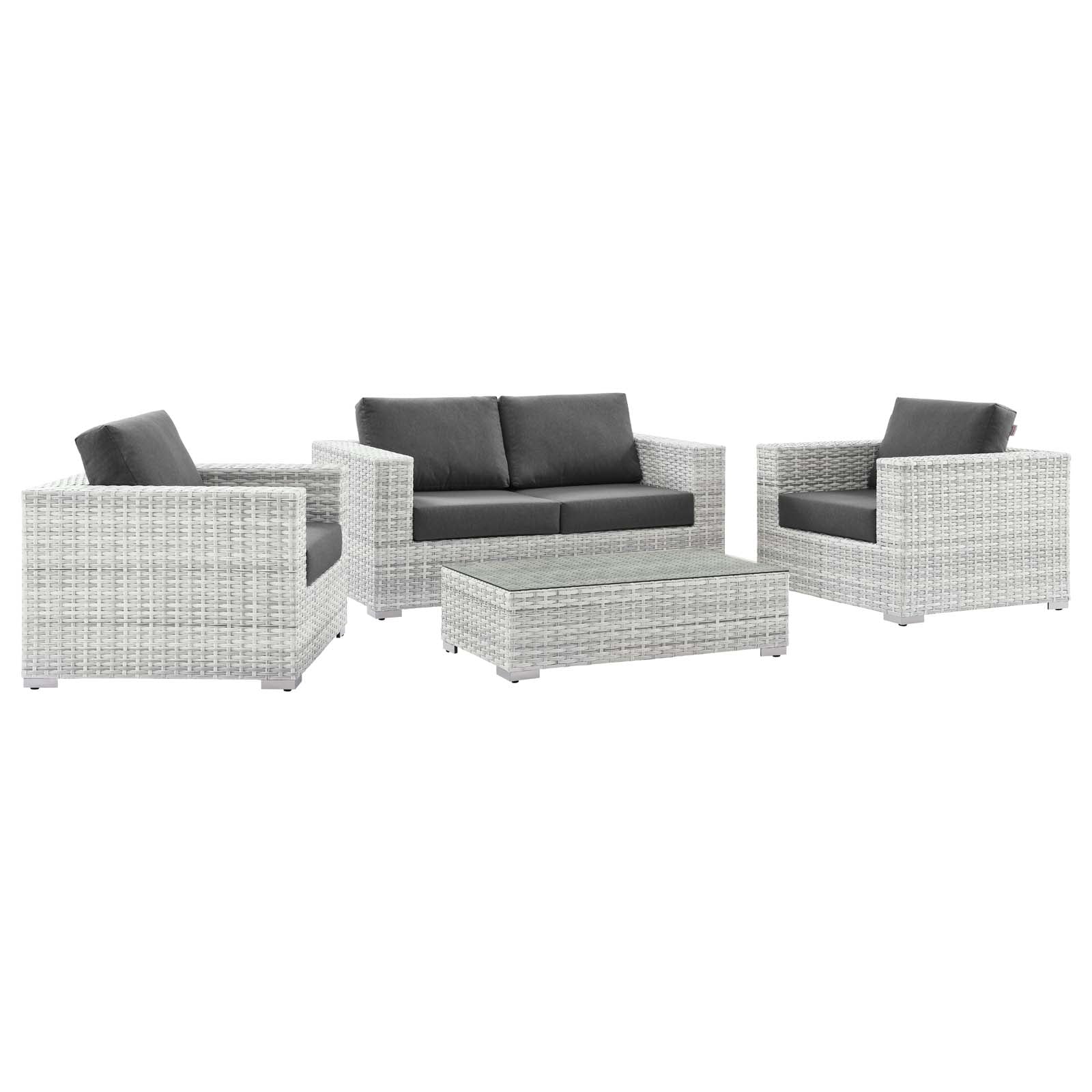 Modway Convene 4-Piece Outdoor Patio Set | Outdoor Sofas, Loveseats & Sectionals | 