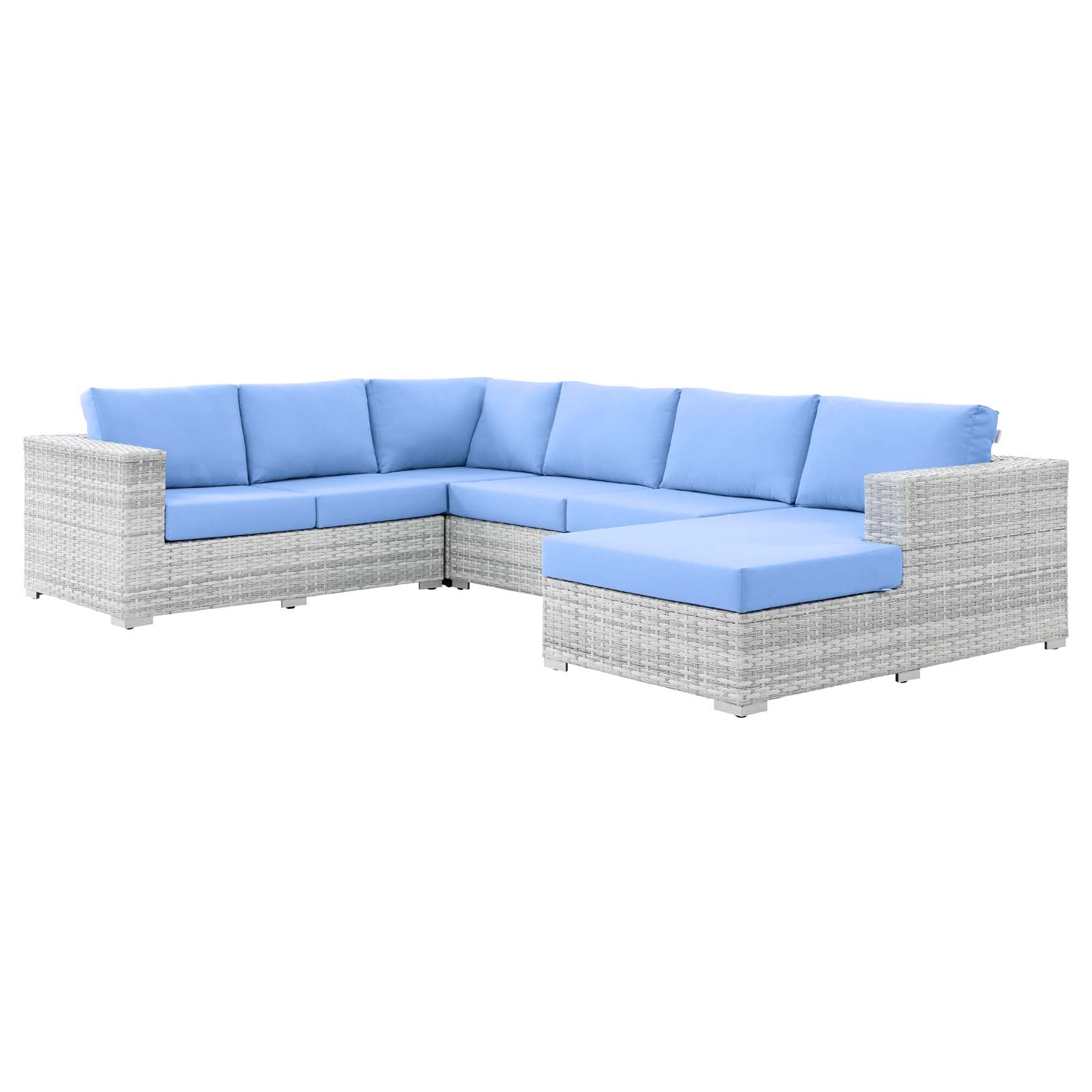 Modway Convene 5-Piece Outdoor Patio Sectional Set | Outdoor Sofas, Loveseats & Sectionals | 