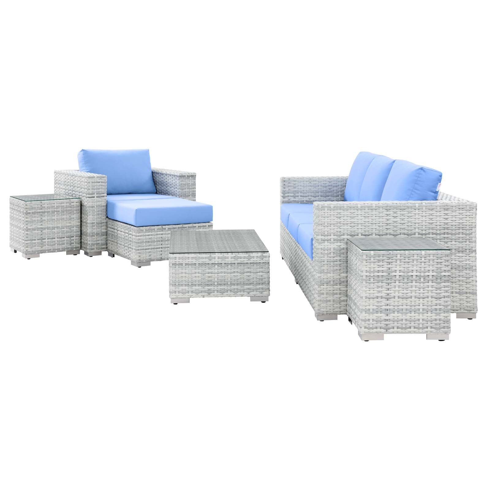 Modway Convene 6-Piece Outdoor Patio Set | Outdoor Sofas, Loveseats & Sectionals | 