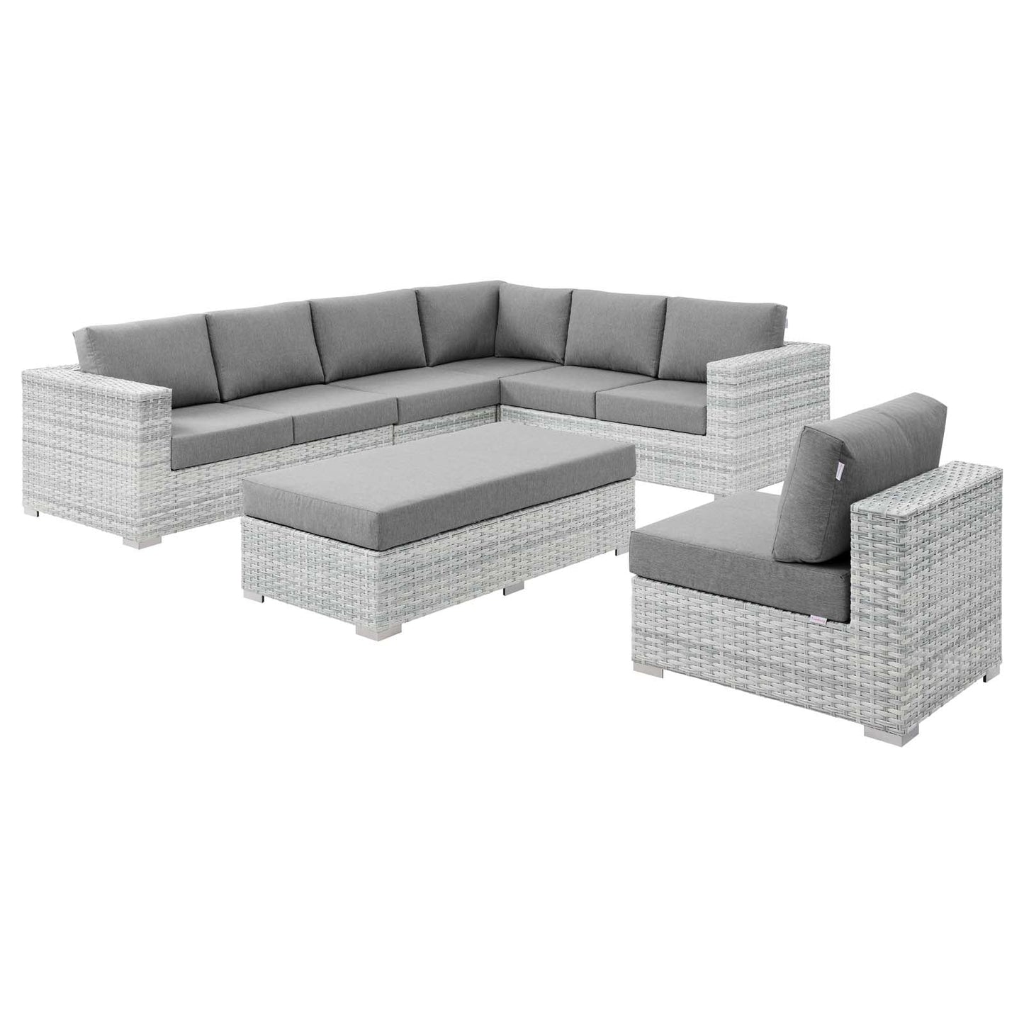 Modway Convene 6-Piece Outdoor Patio Sectional Set | Outdoor Sofas, Loveseats & Sectionals | 