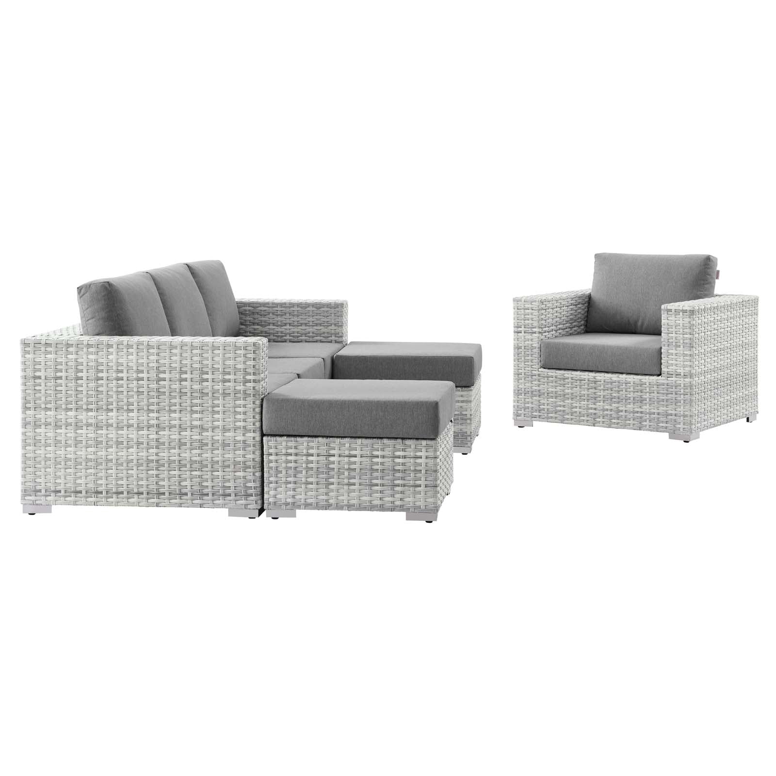 Modway Convene 4-Piece Outdoor Patio Set | Outdoor Sofas, Loveseats & Sectionals | 