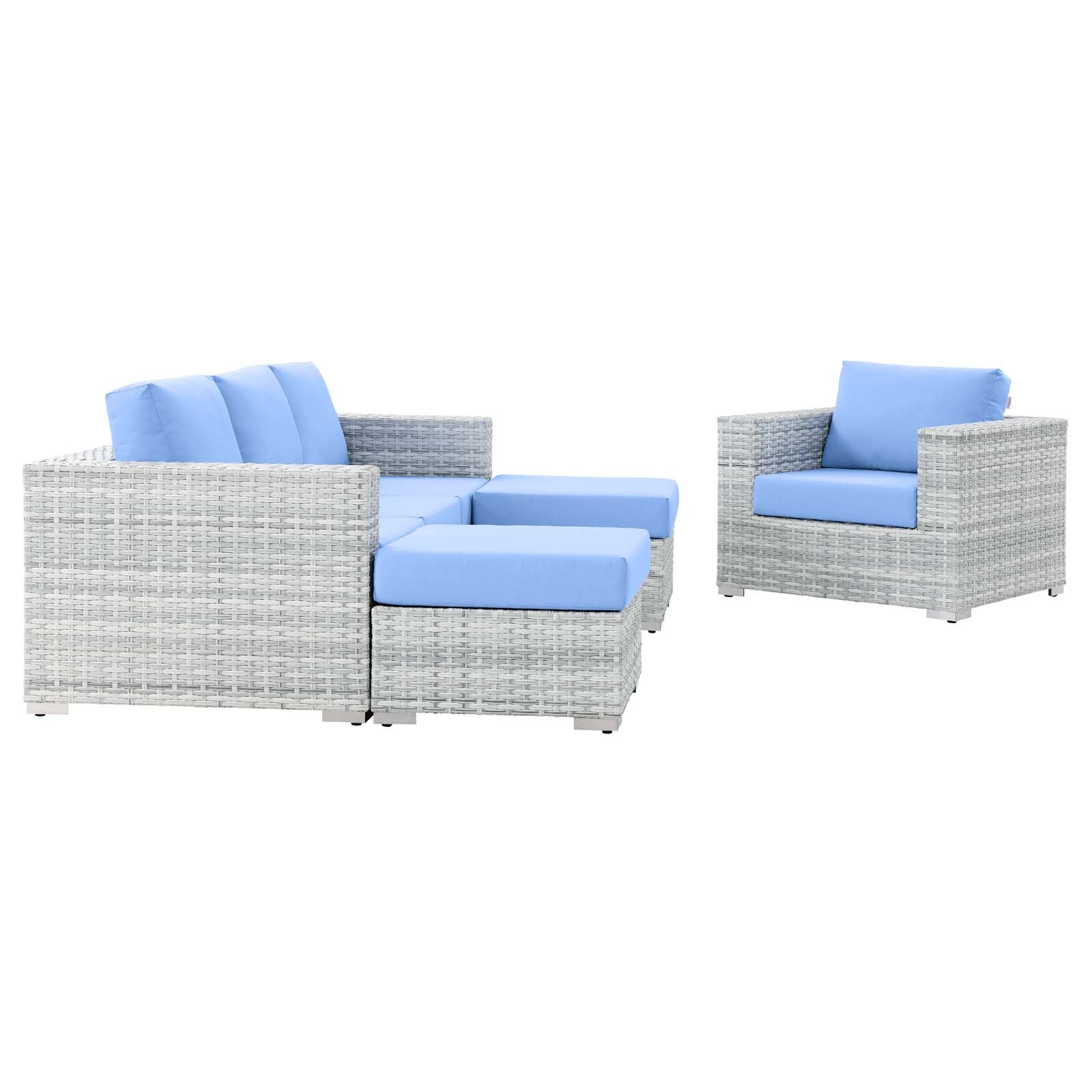 Modway Convene 4-Piece Outdoor Patio Set | Outdoor Sofas, Loveseats & Sectionals | 