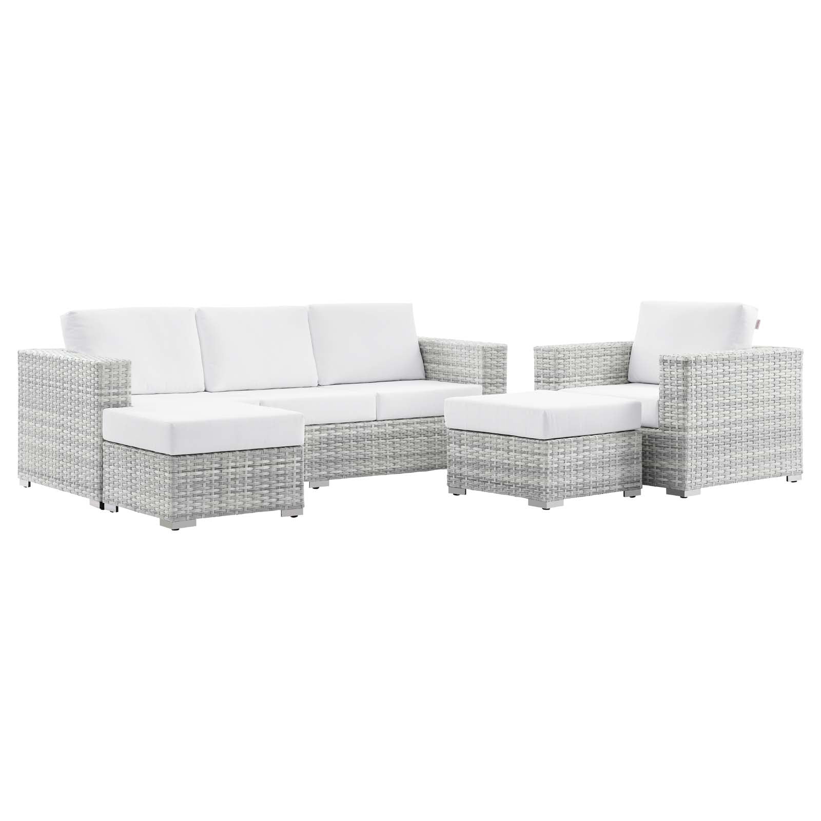 Modway Convene 4-Piece Outdoor Patio Set | Outdoor Sofas, Loveseats & Sectionals | 
