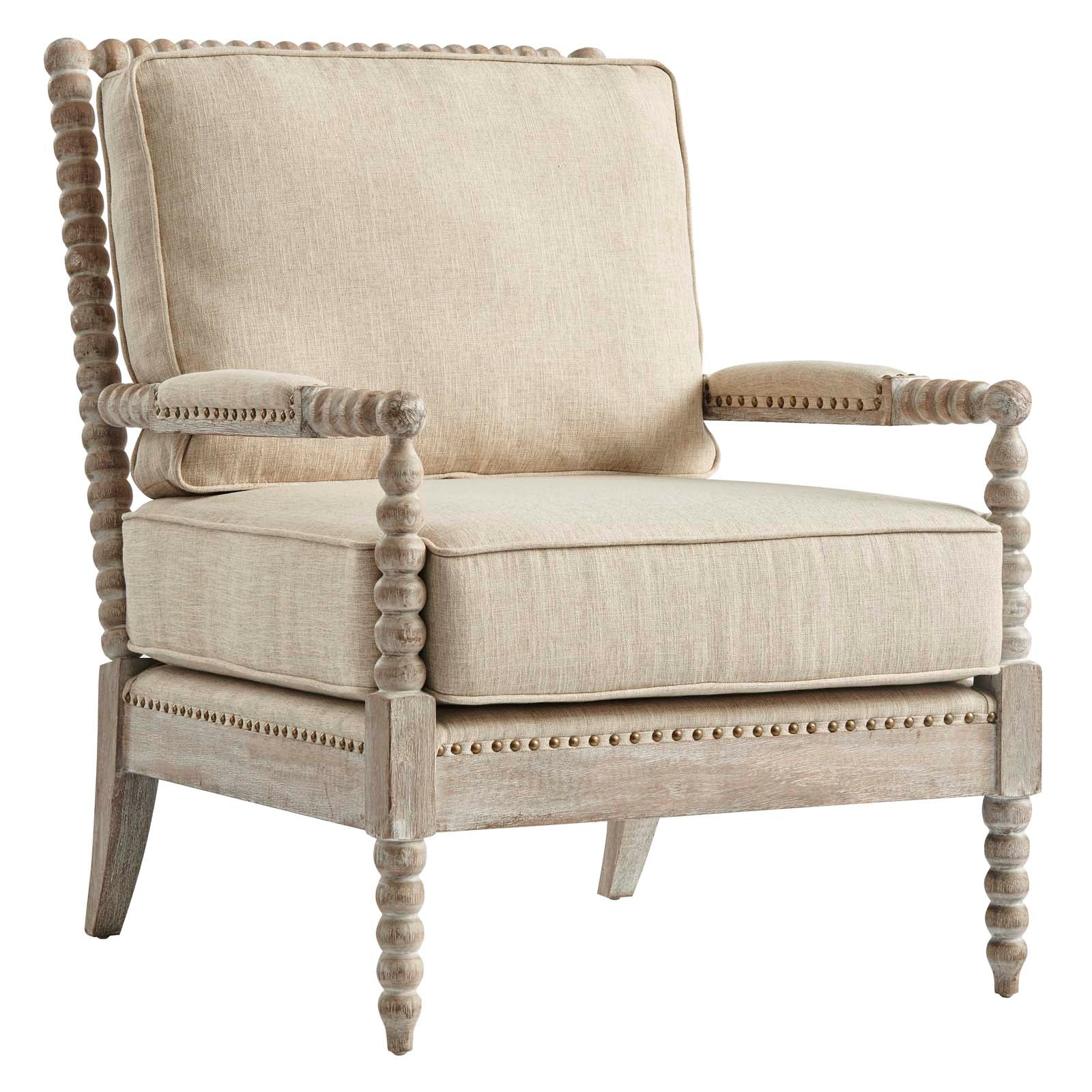 Revel Fabric Upholstered Upholstered Fabric Armchair By Modway - EEI-5452-NAT-BEI | Armchairs |  Modishstore
