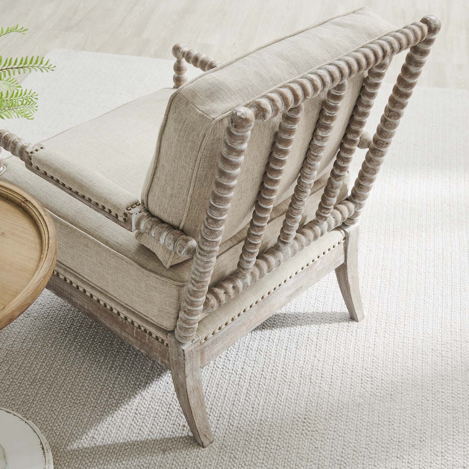 Revel Fabric Upholstered Upholstered Fabric Armchair By Modway - EEI-5452-NAT-BEI | Armchairs |  Modishstore - 7