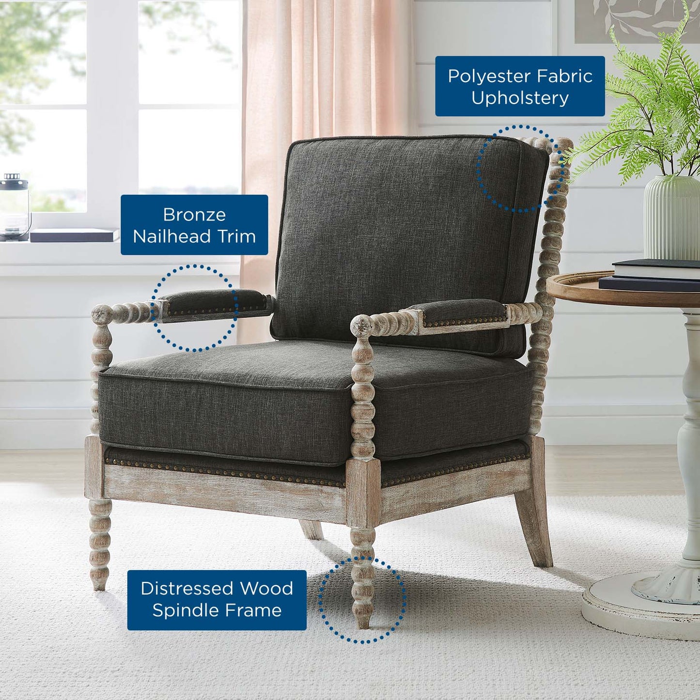 Revel Fabric Upholstered Upholstered Fabric Armchair By Modway - EEI-5452-NAT-BEI | Armchairs |  Modishstore - 16