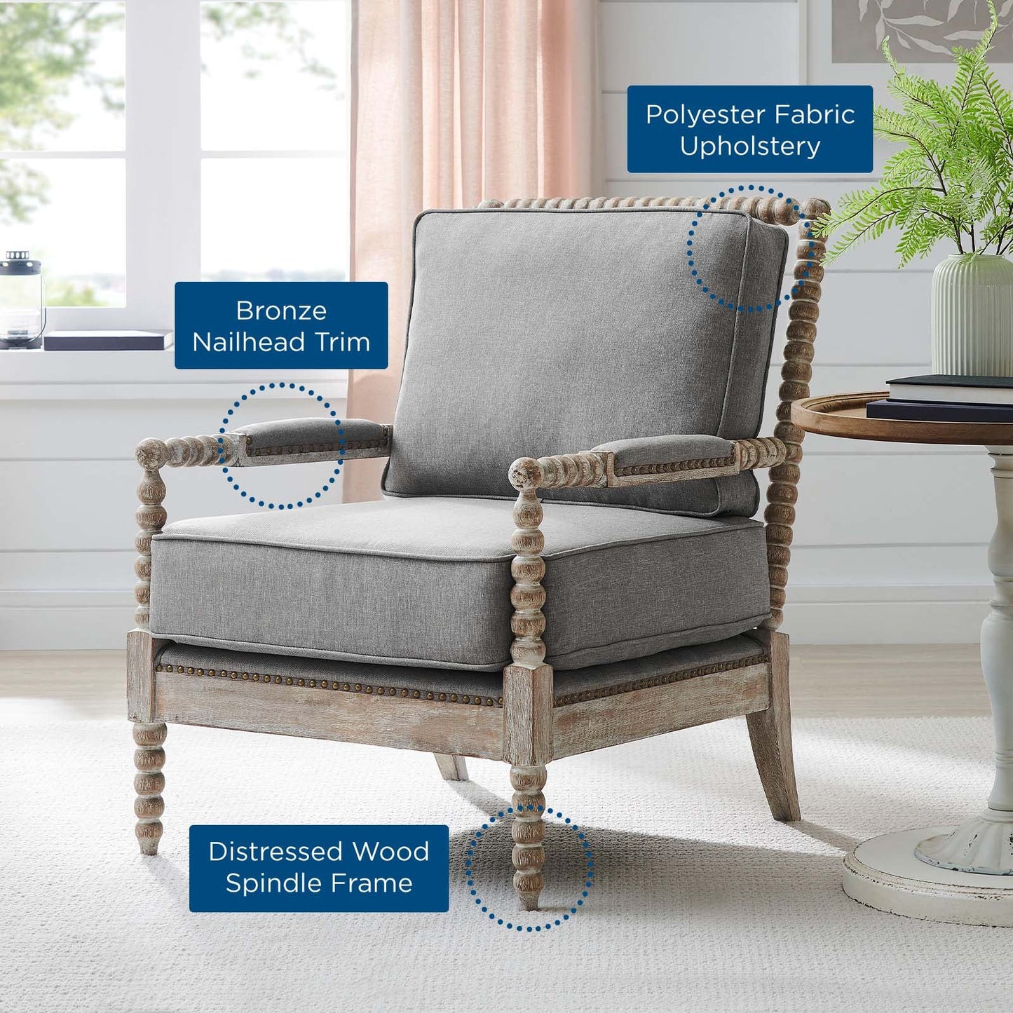Revel Fabric Upholstered Upholstered Fabric Armchair By Modway - EEI-5452-NAT-BEI | Armchairs |  Modishstore - 24