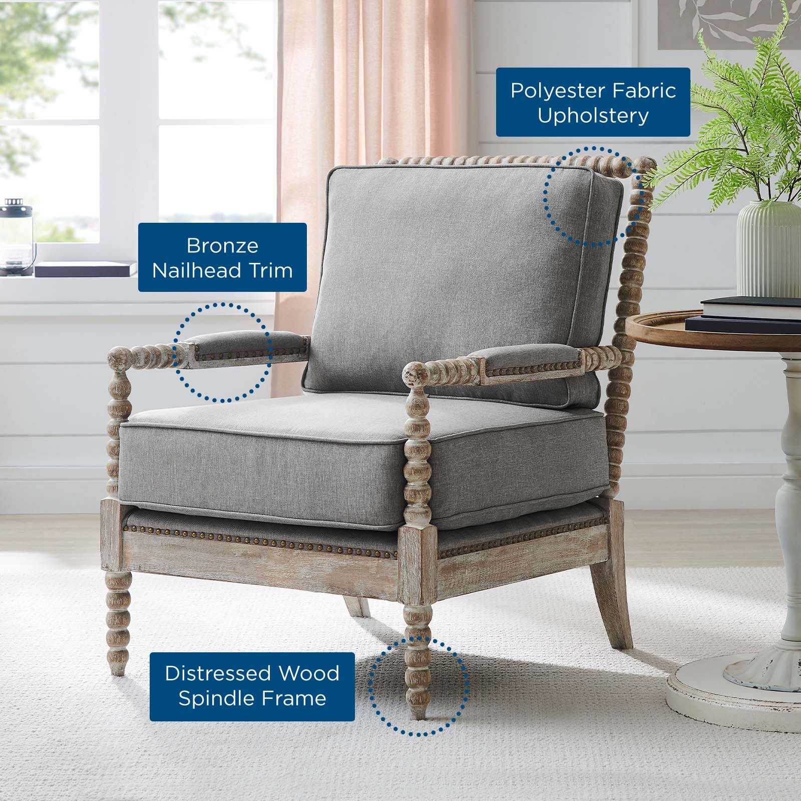 Revel Fabric Upholstered Upholstered Fabric Armchair By Modway - EEI-5452-NAT-BEI | Armchairs |  Modishstore - 24