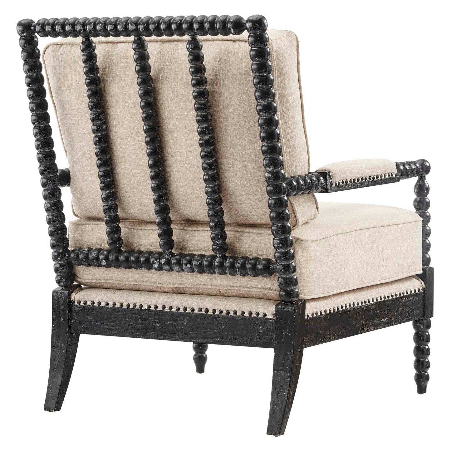 Revel Fabric Upholstered Upholstered Fabric Armchair By Modway - EEI-5453-BLK-BEI | Armchairs |  Modishstore - 3