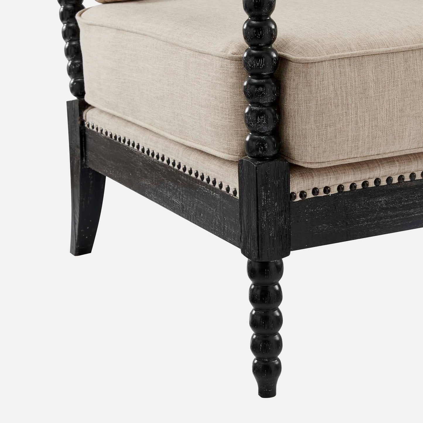Revel Fabric Upholstered Upholstered Fabric Armchair By Modway - EEI-5453-BLK-BEI | Armchairs |  Modishstore - 4