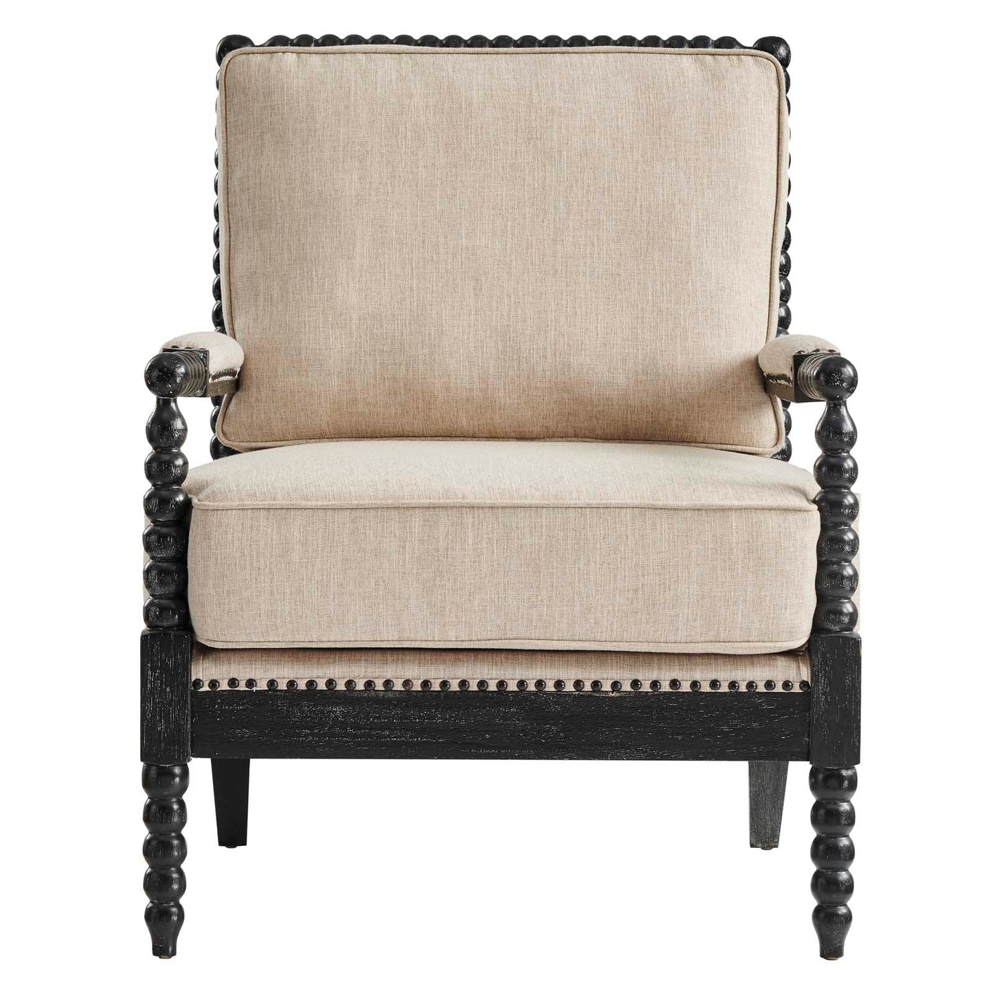 Revel Fabric Upholstered Upholstered Fabric Armchair By Modway - EEI-5453-BLK-BEI | Armchairs |  Modishstore - 6
