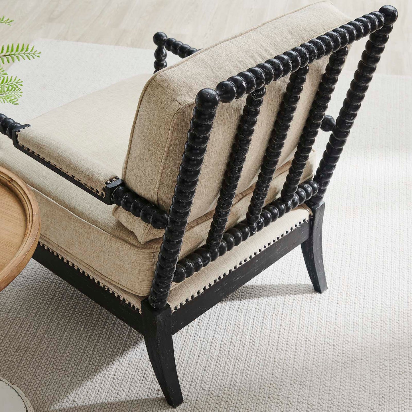 Revel Fabric Upholstered Upholstered Fabric Armchair By Modway - EEI-5453-BLK-BEI | Armchairs |  Modishstore - 7