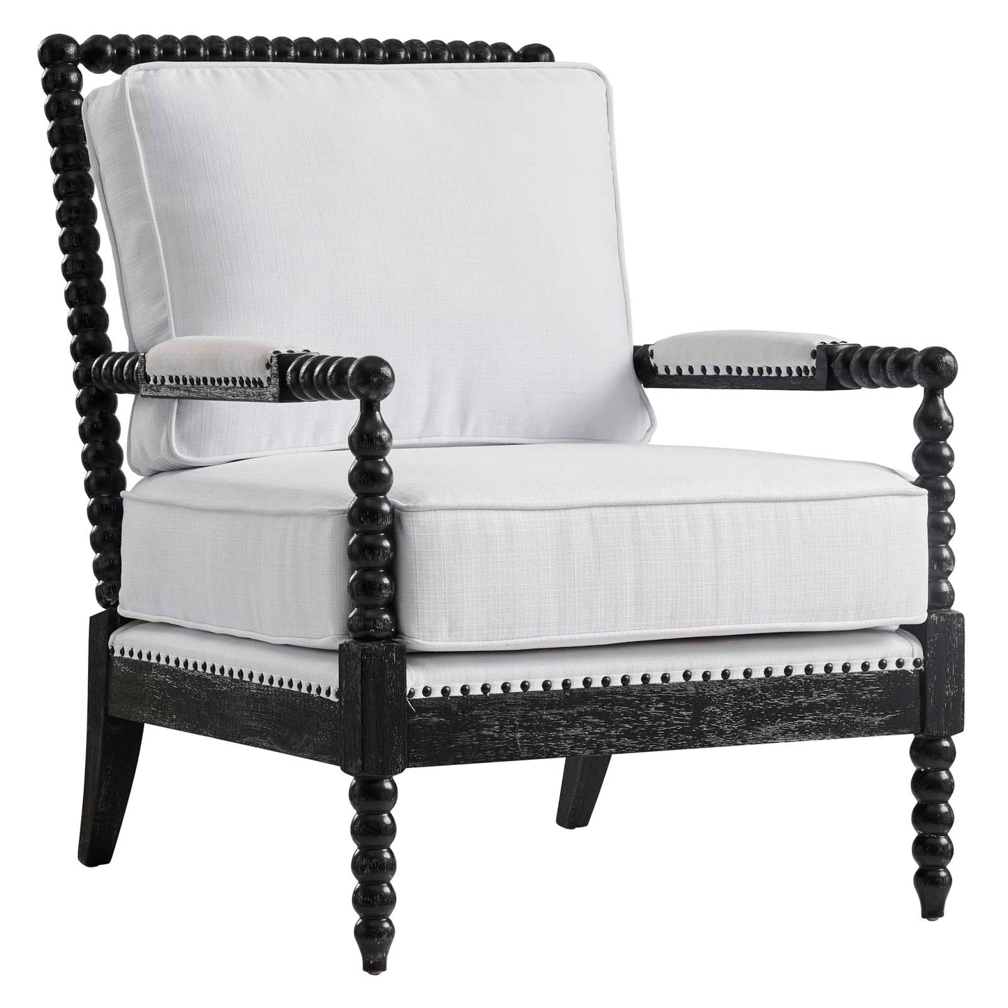 Revel Fabric Upholstered Upholstered Fabric Armchair By Modway - EEI-5453-BLK-BEI | Armchairs |  Modishstore - 9