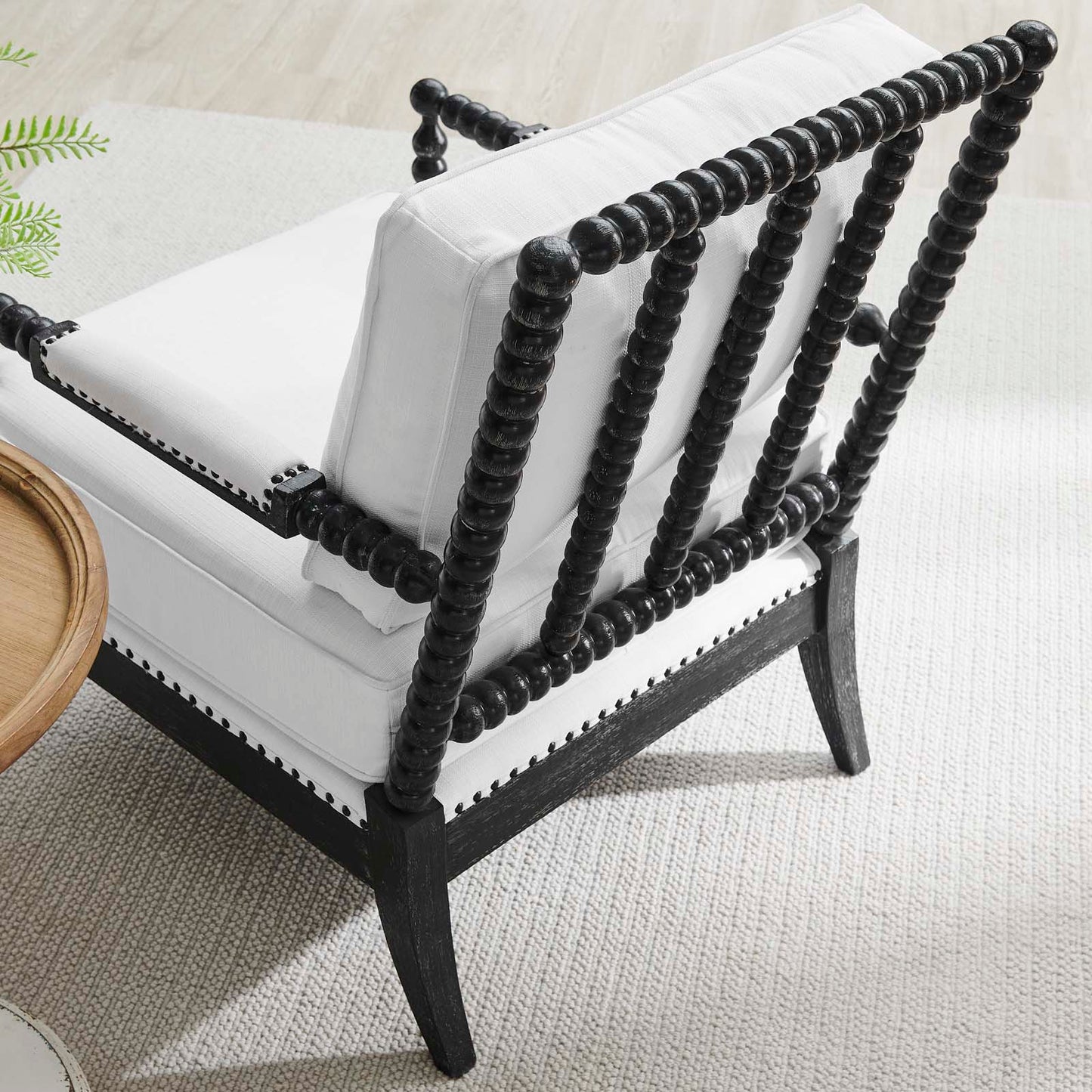Revel Fabric Upholstered Upholstered Fabric Armchair By Modway - EEI-5453-BLK-BEI | Armchairs |  Modishstore - 15