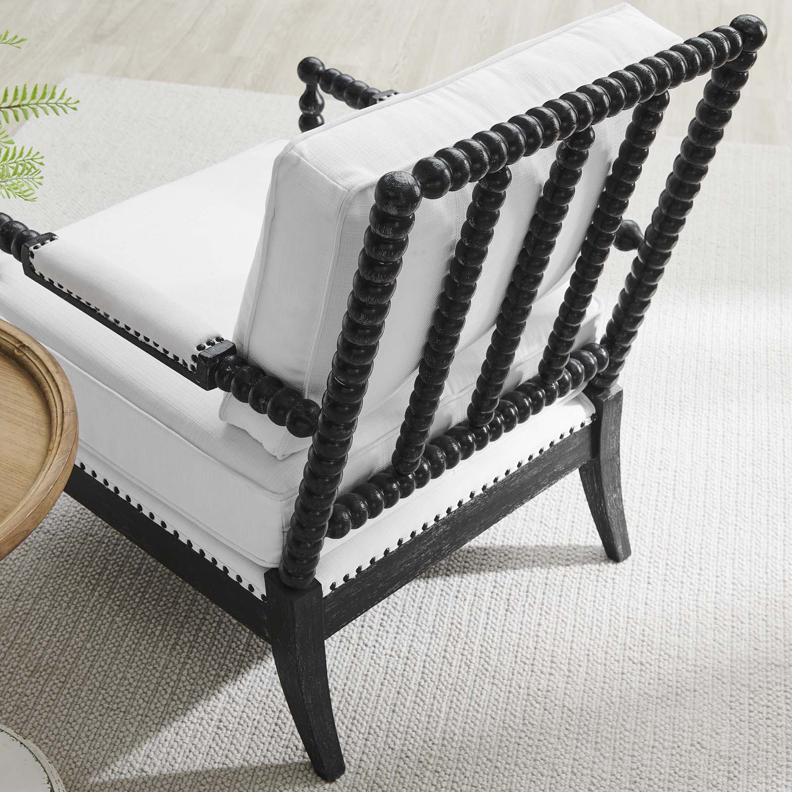 Revel Fabric Upholstered Upholstered Fabric Armchair By Modway - EEI-5453-BLK-BEI | Armchairs |  Modishstore - 15