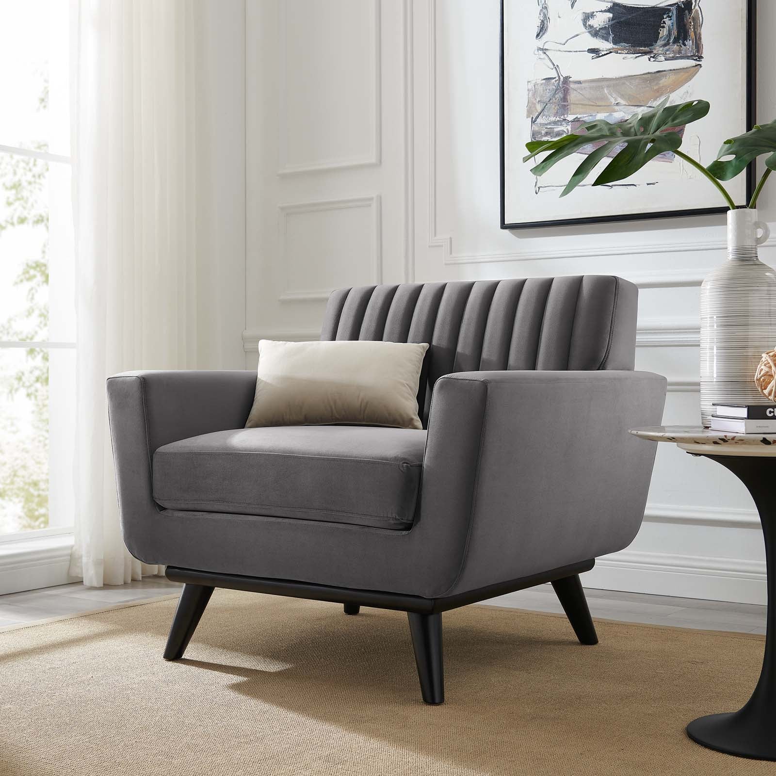 Modway Engage Channel Tufted Performance Velvet Armchair | Armchairs | 