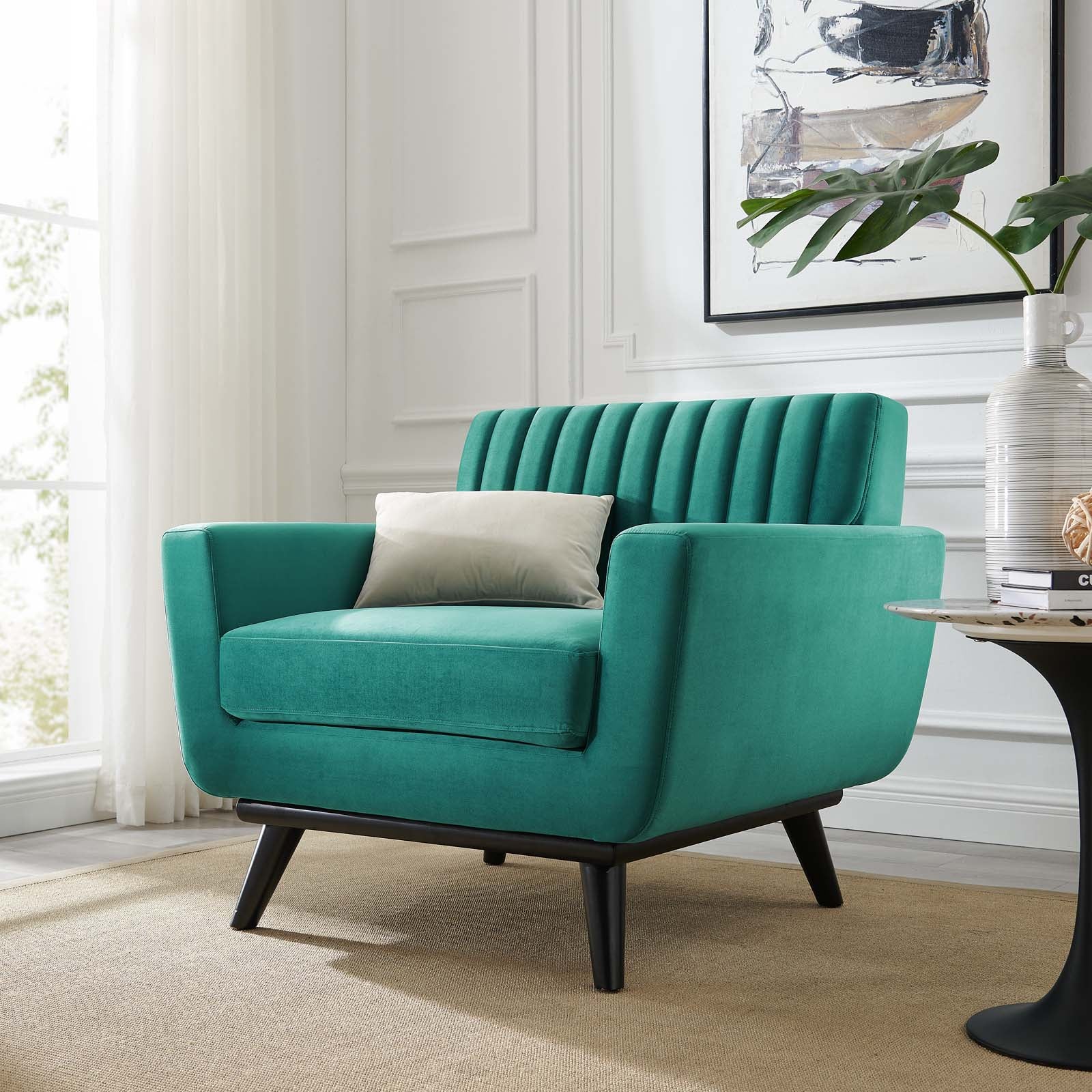 Modway Engage Channel Tufted Performance Velvet Armchair | Armchairs | 
