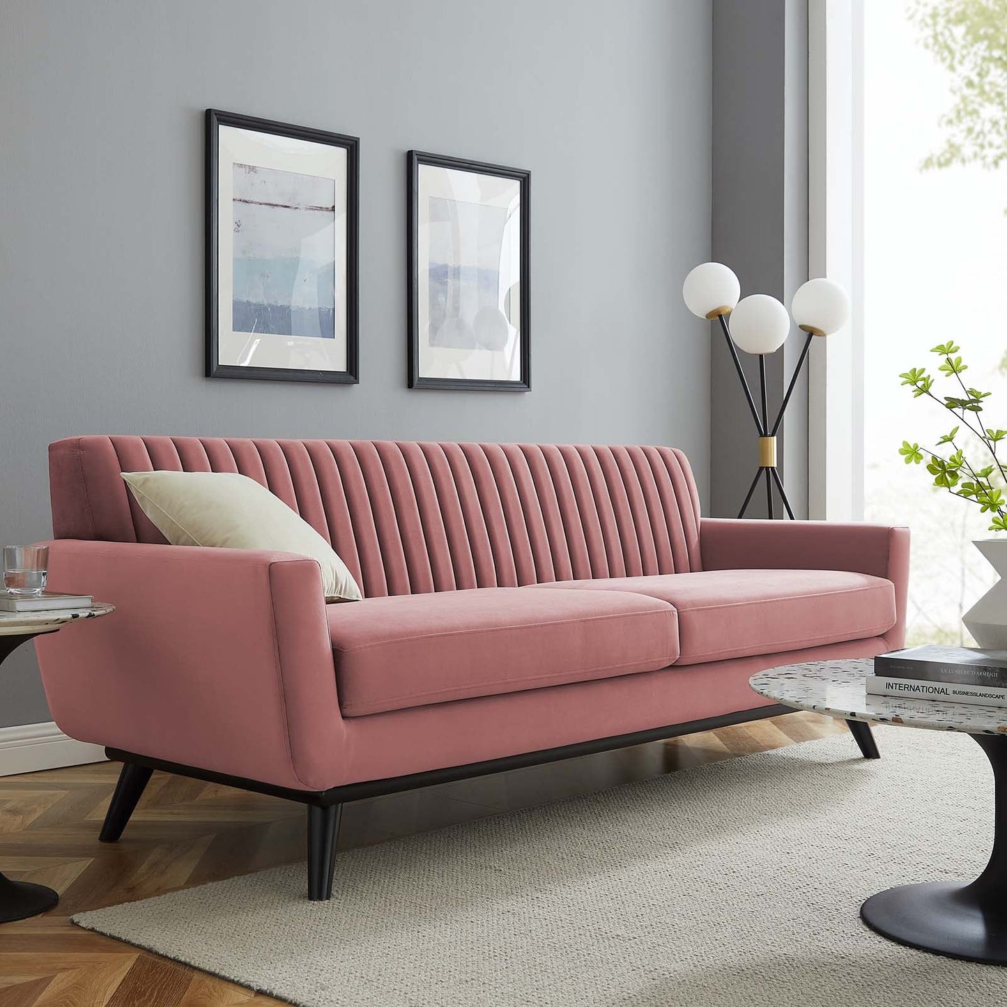 Modway Engage Channel Tufted Performance Velvet Sofa | Sofas