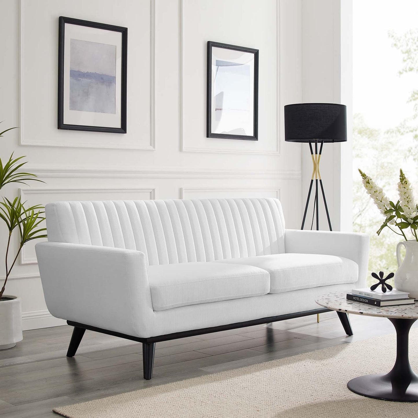 Modway Engage Channel Tufted Fabric Loveseat | Loveseats